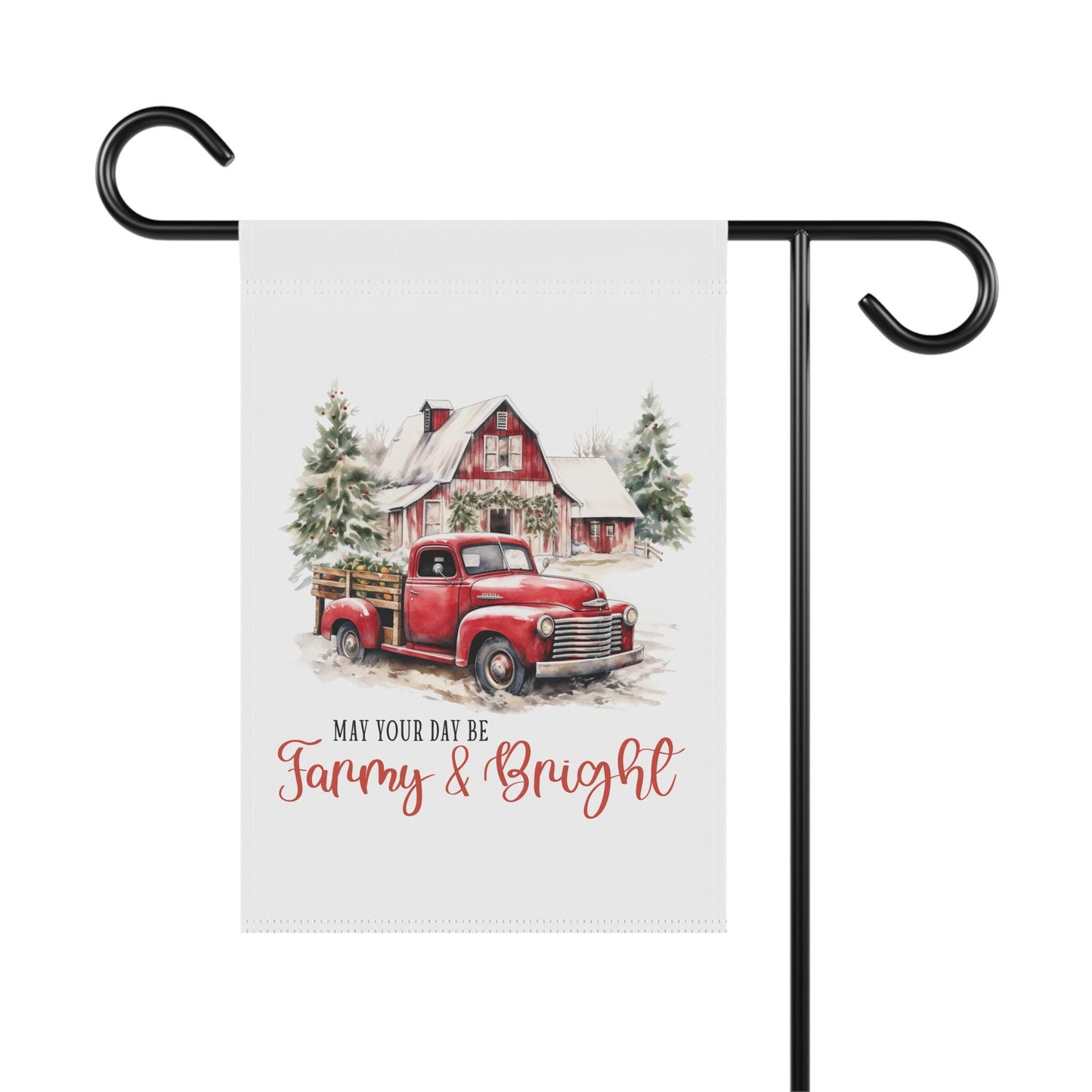Holiday Garden Banner - Outside Home Decor, Xmas Decorations, Garden Ornaments, Gift for Farmer, House Flag
