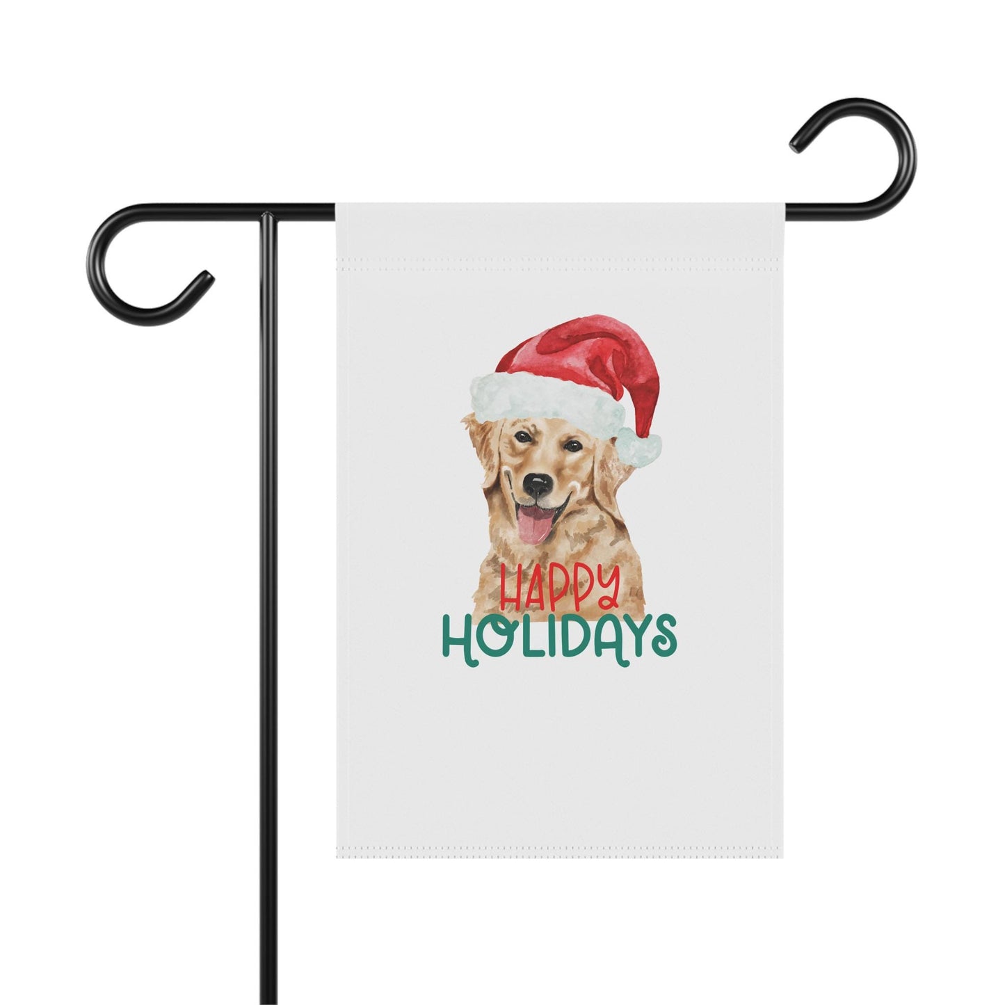 House Banner, Xmas Dog Decor, Golden Retriever Portrait, Pet Lover Holiday Decoration, Outside Banner, Garden Flag