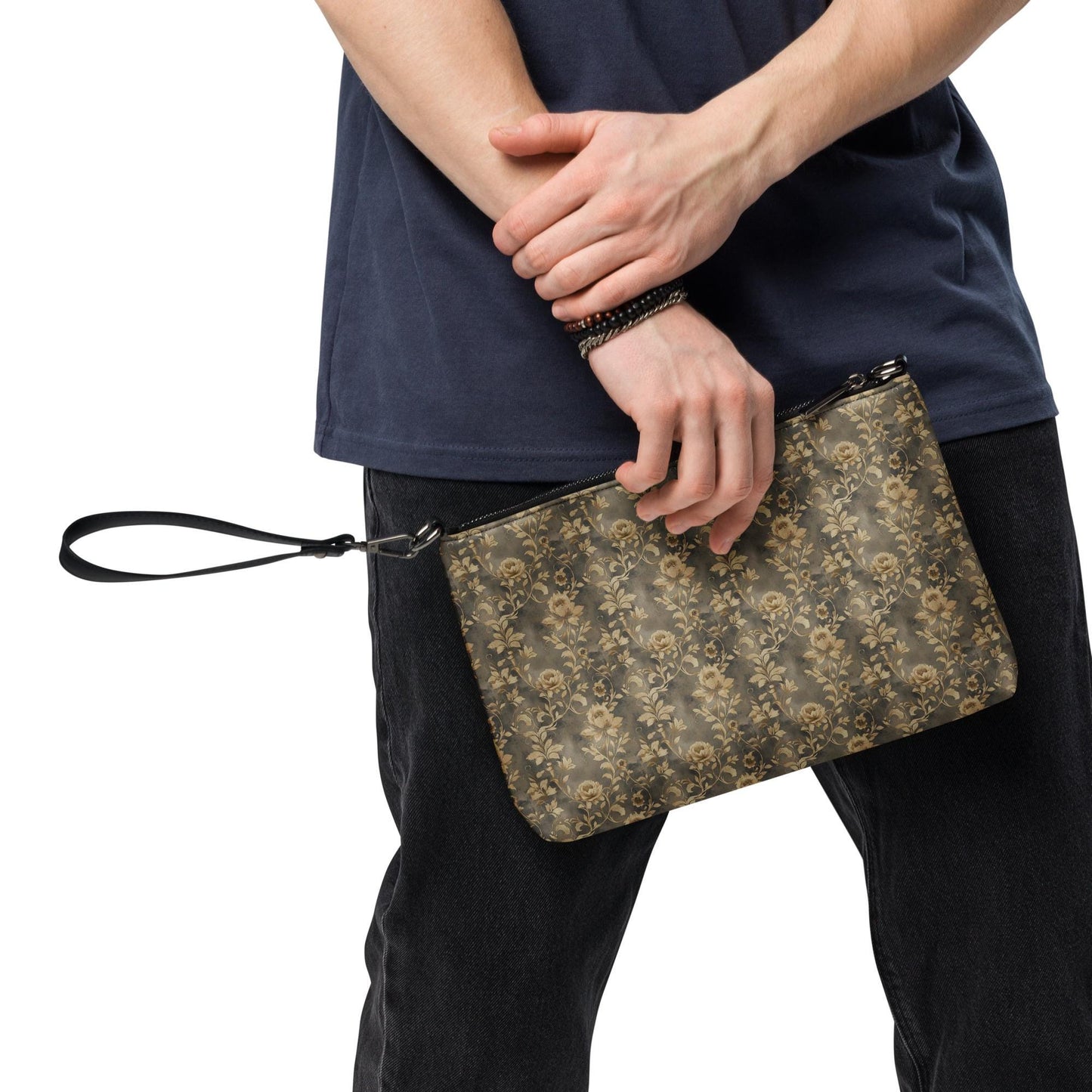 Gold rose pattern Crossbody bag stylish all over print hand carry shoulder strap design casual dressy day evening versatile attire purse