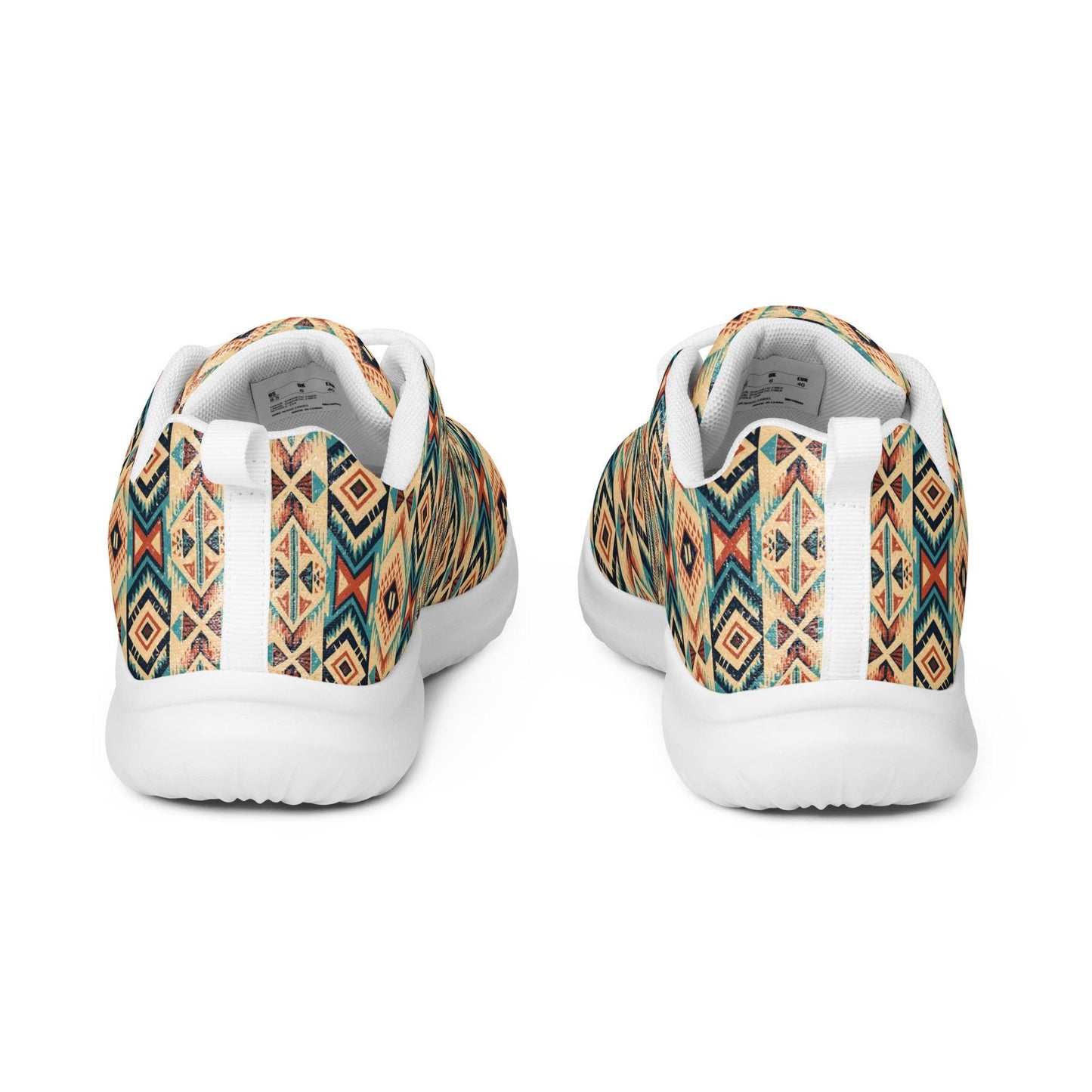 Men’s colorful western pattern athletic shoes all over print stylish comfy walking gym casual wear soft fabric shoe