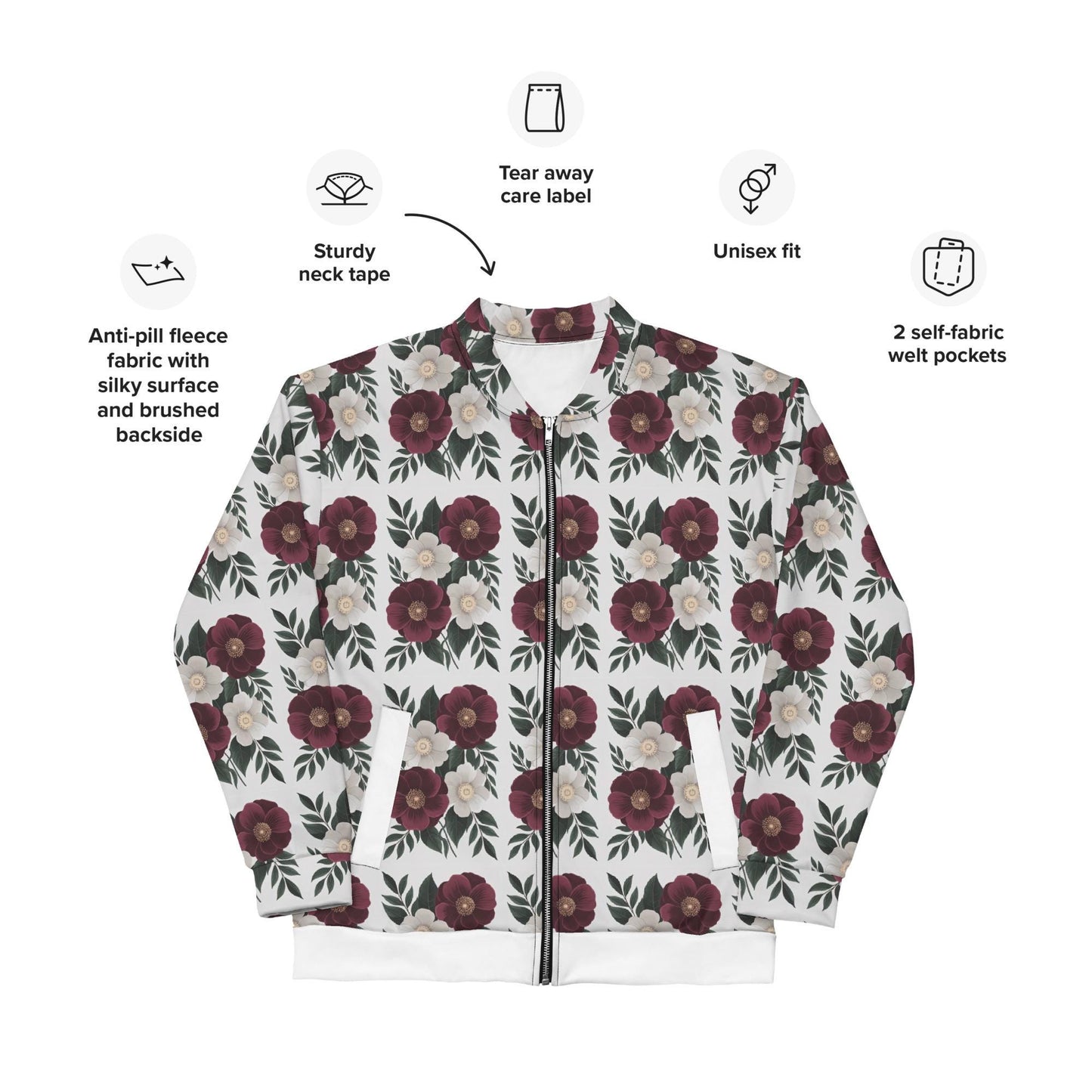 Men's stylish Bomber Jacket Holiday fashion designer look soft casual dressy all over print statement jacket