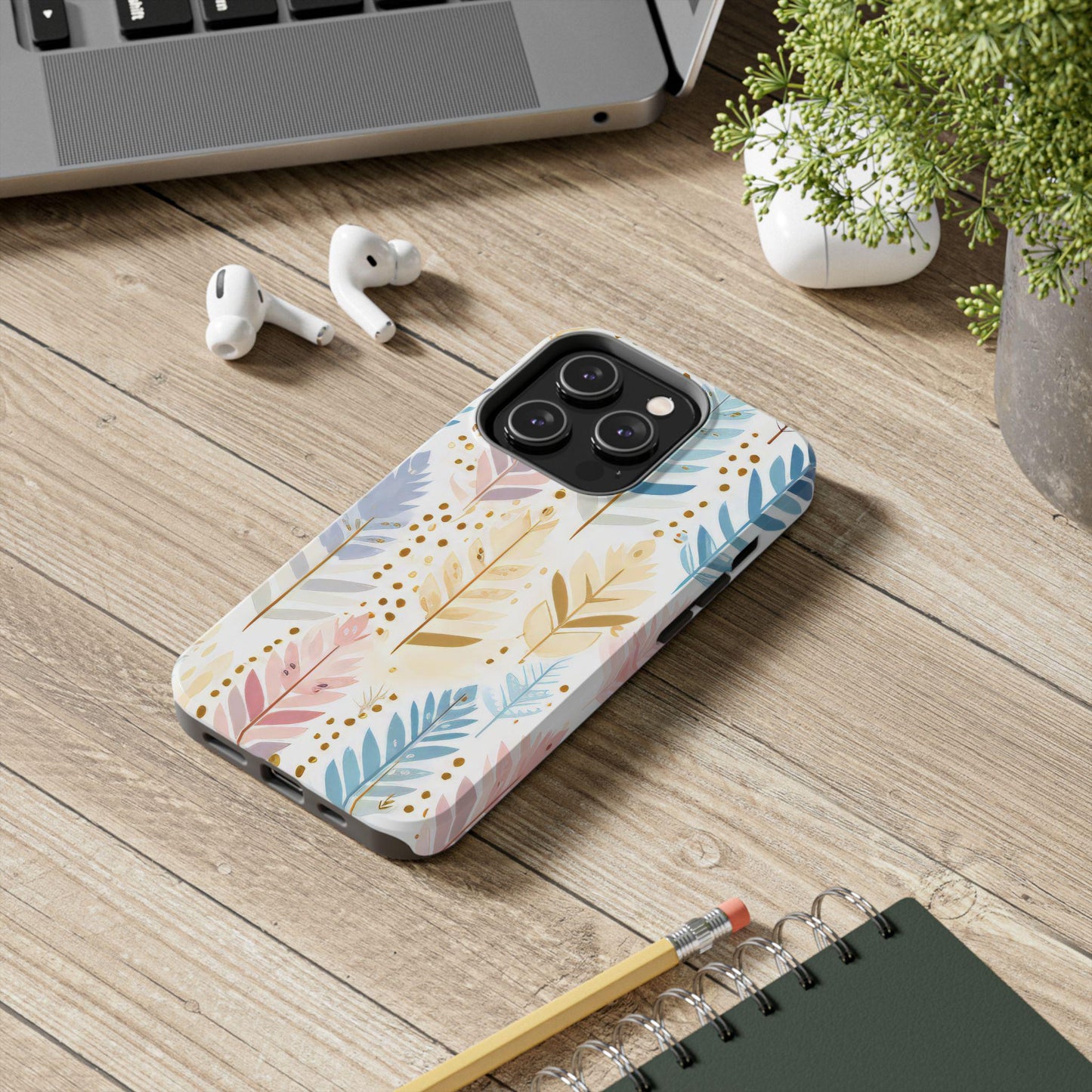 Boho Chic Tough Phone Case, Floral Phone Cover, Protective Case for iPhone, Gift for Her, Nature Lover Accessory