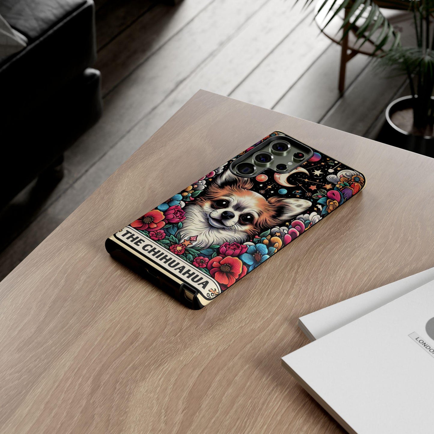 Samsung Tough Cases, Chihuahua Pet Portrait Phone Cover, Android Everyday Cover, Colorful Dog Print, Customized Personal Gift. Gift for Dog