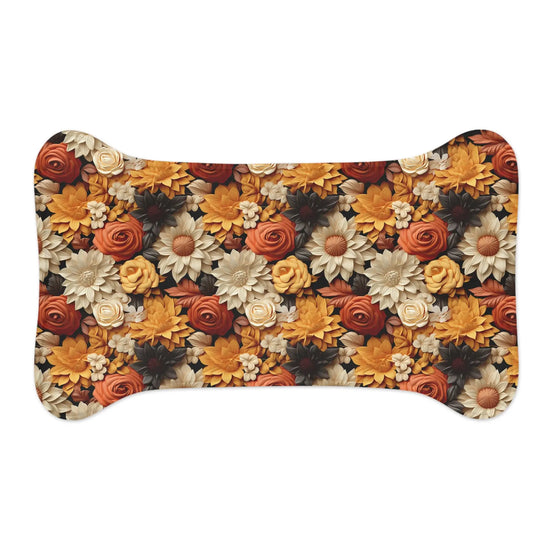 Fall Floral Pet Feeding Mats - Autumn All Over Print Pattern Design for Cat and Dog - Kitchen Decor Place Mat, Holiday Themed Food Mat The Aurora Touch