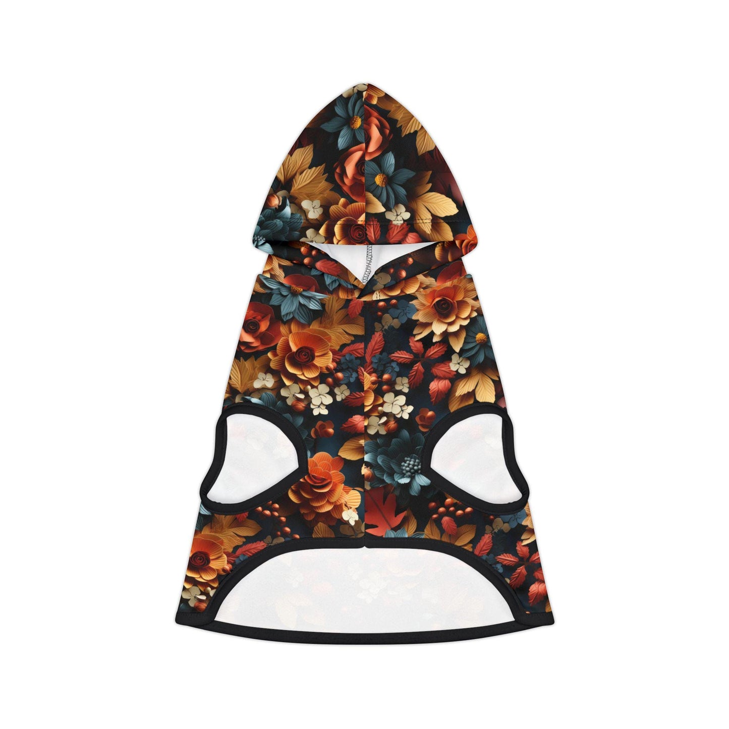 Fall Floral Pet Hoodie - Stylish Custom Design for Casual Walks, Travel, and Pet Lovers - Perfect Holiday Gift, Dog or Cat Owner Apparel