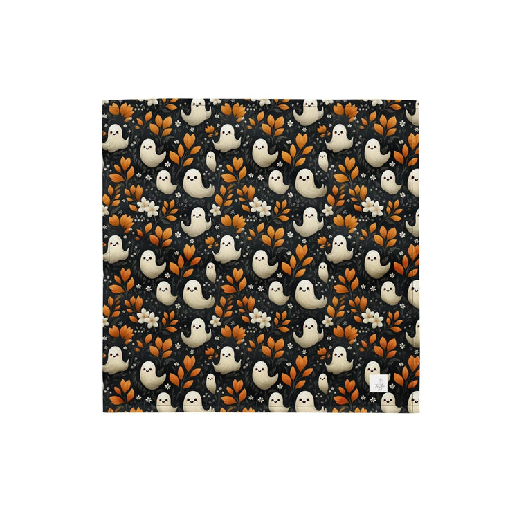 Halloween Pet Bandana all over mini ghosts print stylish casual walk travel designer adorable cat dog human scarf The Aurora Touch