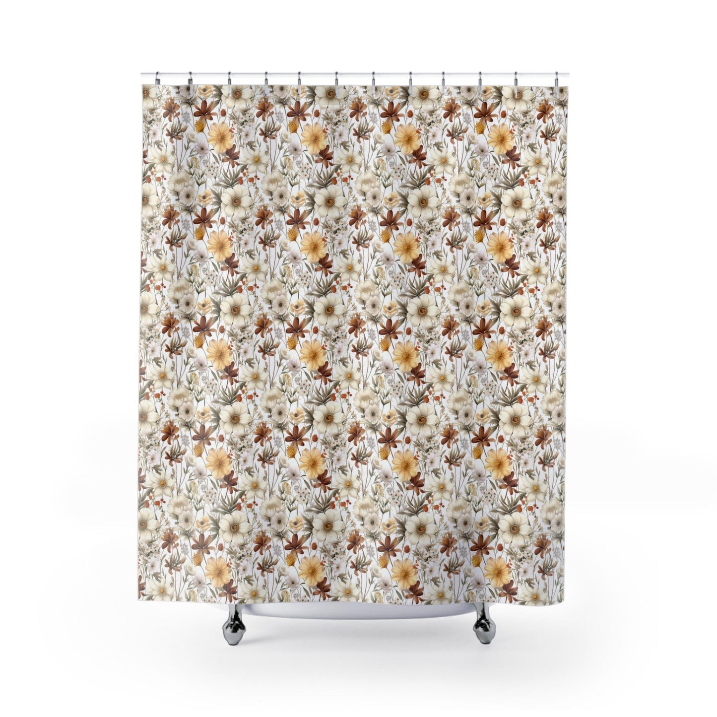 Floral Shower Curtain, Elegant Bathroom Decor, Nature-Inspired Home Accents, Gift for Her, Boho Bathroom