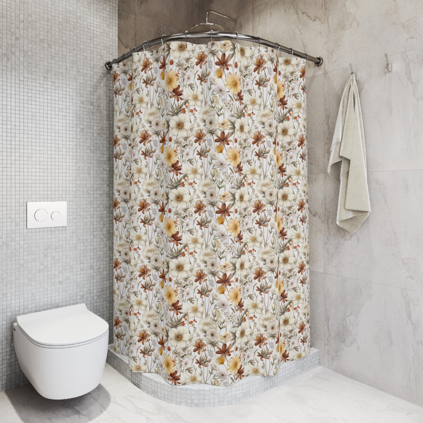 Floral Shower Curtain, Elegant Bathroom Decor, Nature-Inspired Home Accents, Gift for Her, Boho Bathroom