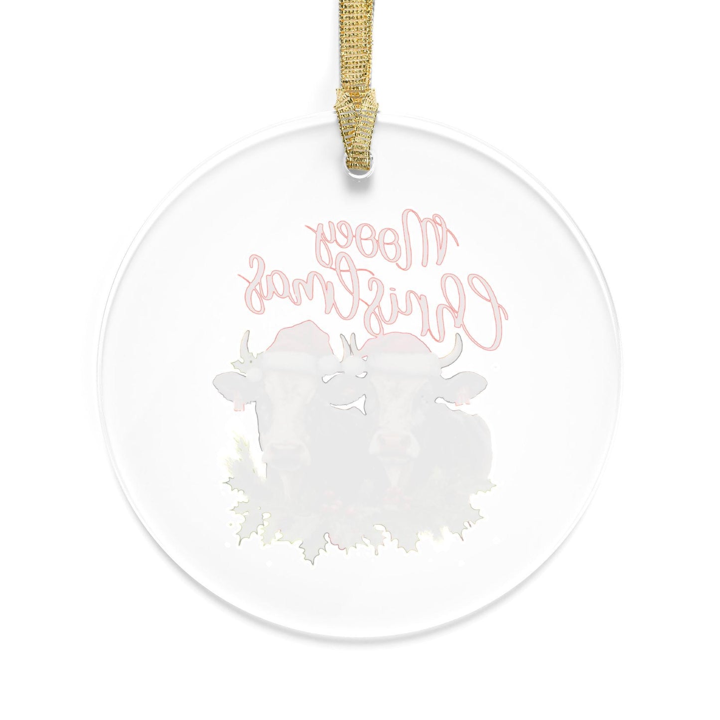 Adornos acrílicos, adornos navideños campestres con diseño de vacas para el árbol de la sala de estar, decoración navideña, decoración del hogar