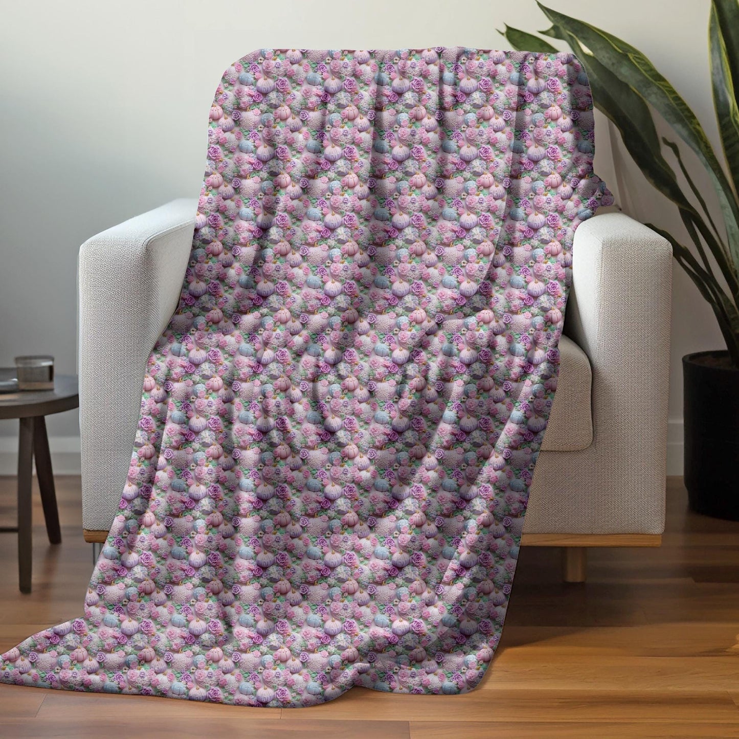 Floral Fall Velveteen Microfiber Blanket | Cozy Gift for Home, Sofa Throw, Bedroom Decor, Mother's Day, Baby Shower, Thanksgiving