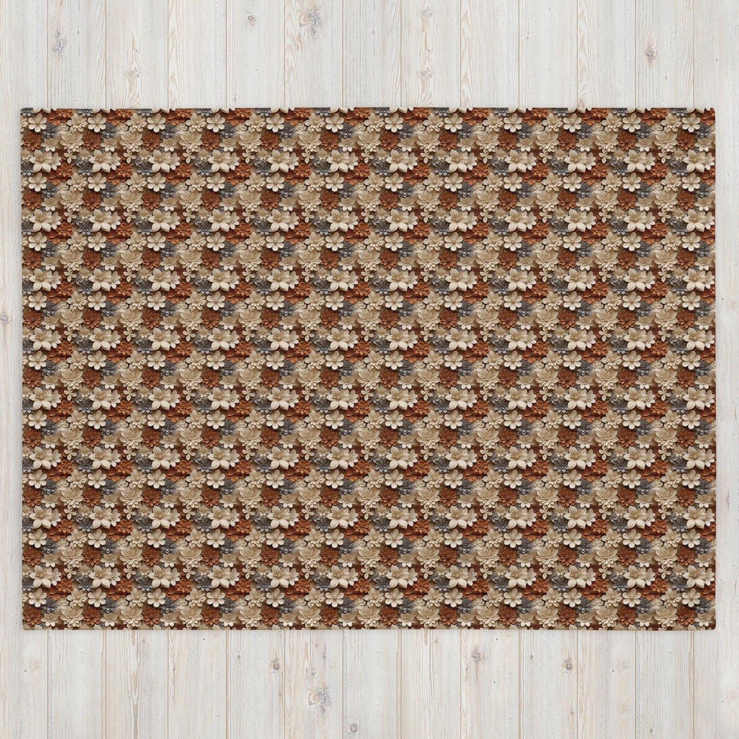 Stylish Fall Floral Throw Blanket | Cozy Fleece for Couch, Bedroom, and Playroom | Trendy Autumn Decor