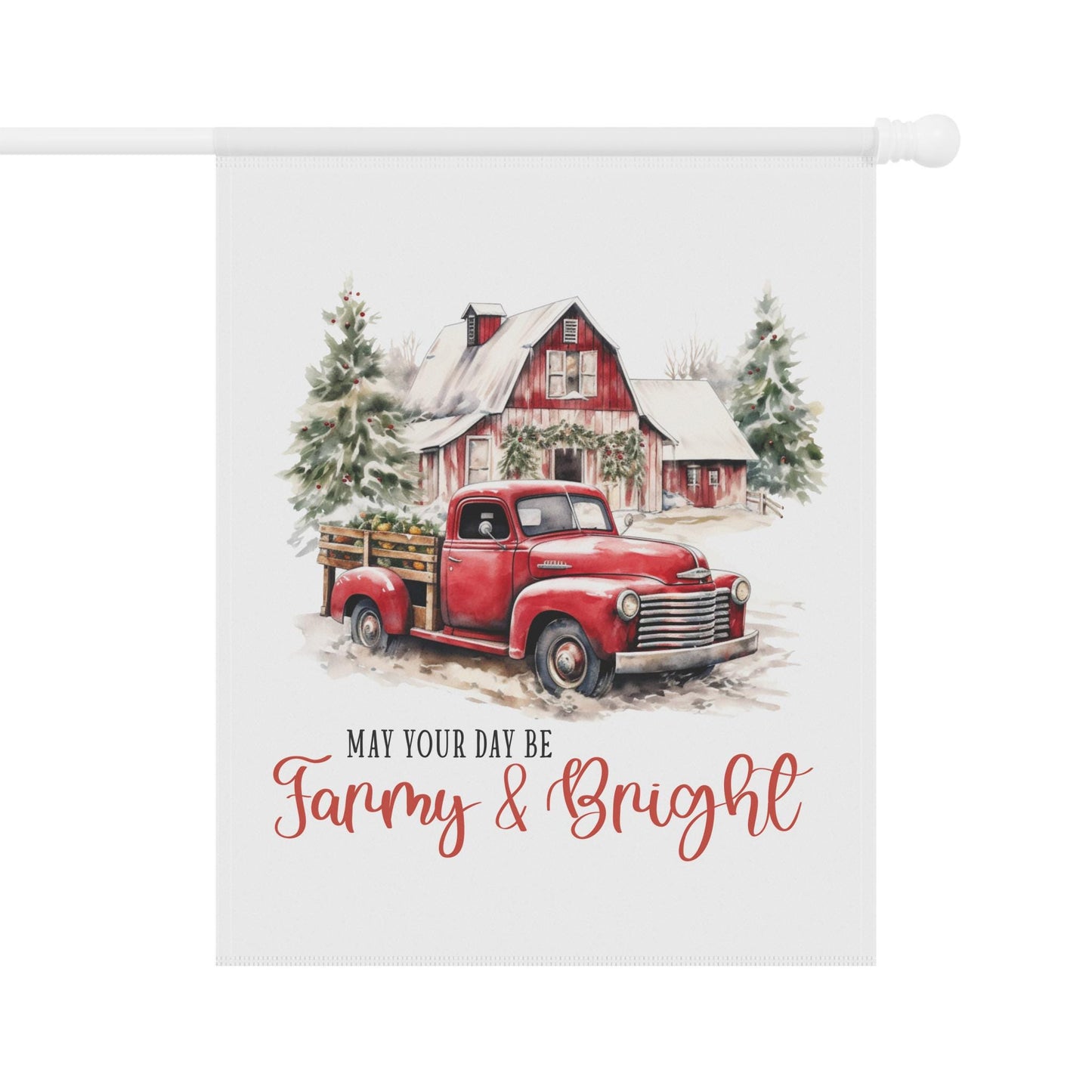 Holiday Garden Banner - Outside Home Decor, Xmas Decorations, Garden Ornaments, Gift for Farmer, House Flag