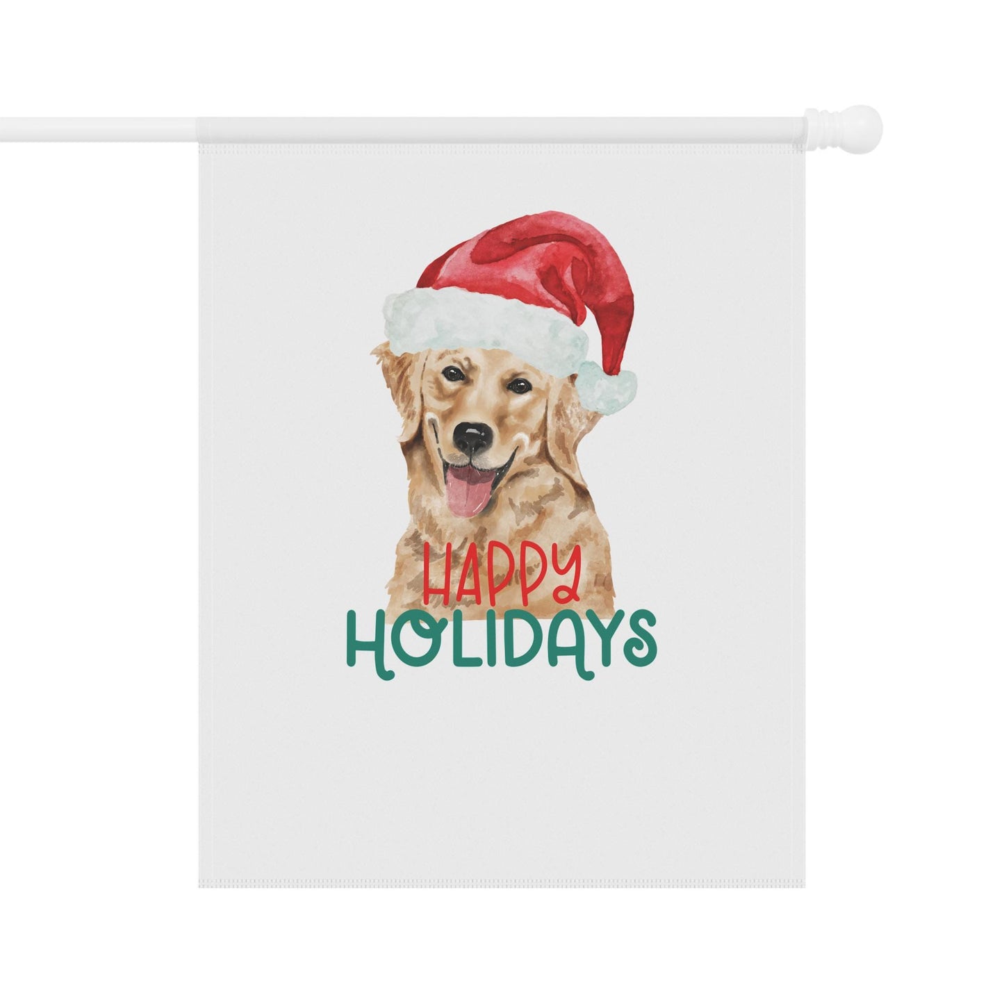 House Banner, Xmas Dog Decor, Golden Retriever Portrait, Pet Lover Holiday Decoration, Outside Banner, Garden Flag