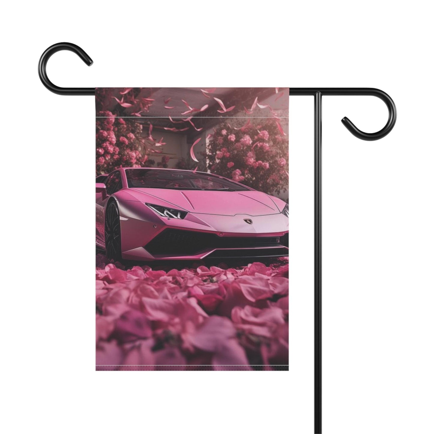 Garden & House Banner, Pink Lamborghini Garden Banner, Outdoor Home decor, Valentines Day pink Decor, Designer Home