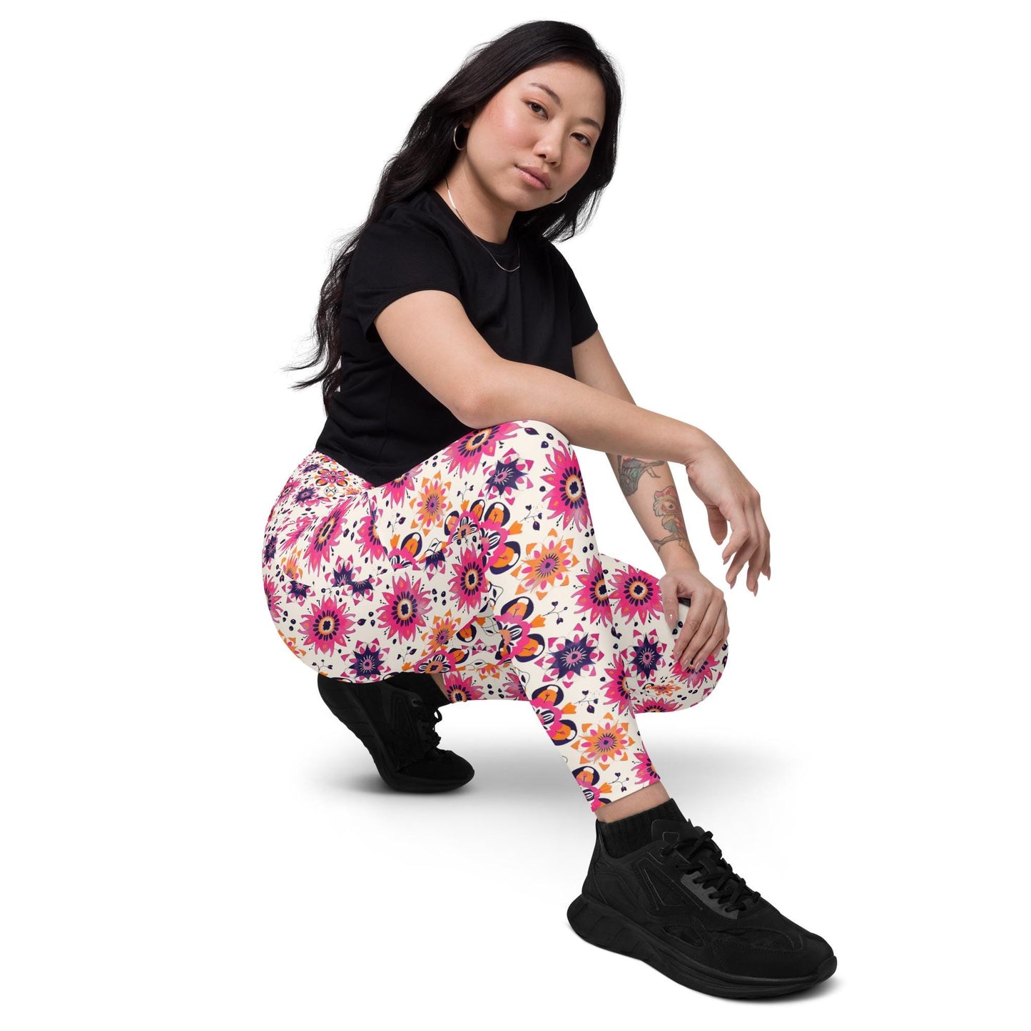 Vibrant All-Over Print Leggings for Women with Pockets - Stylish & Comfortable Design