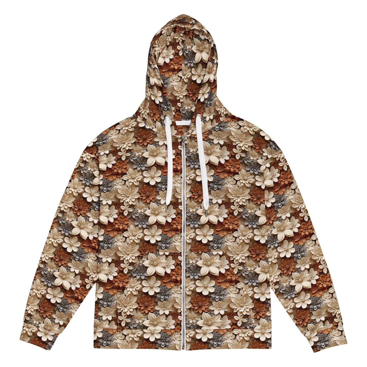 Men's All Over Print Zip Hoodie | Fall Theme Design | Relaxed Jacket for Cool Weather | Stylish and Comfortable