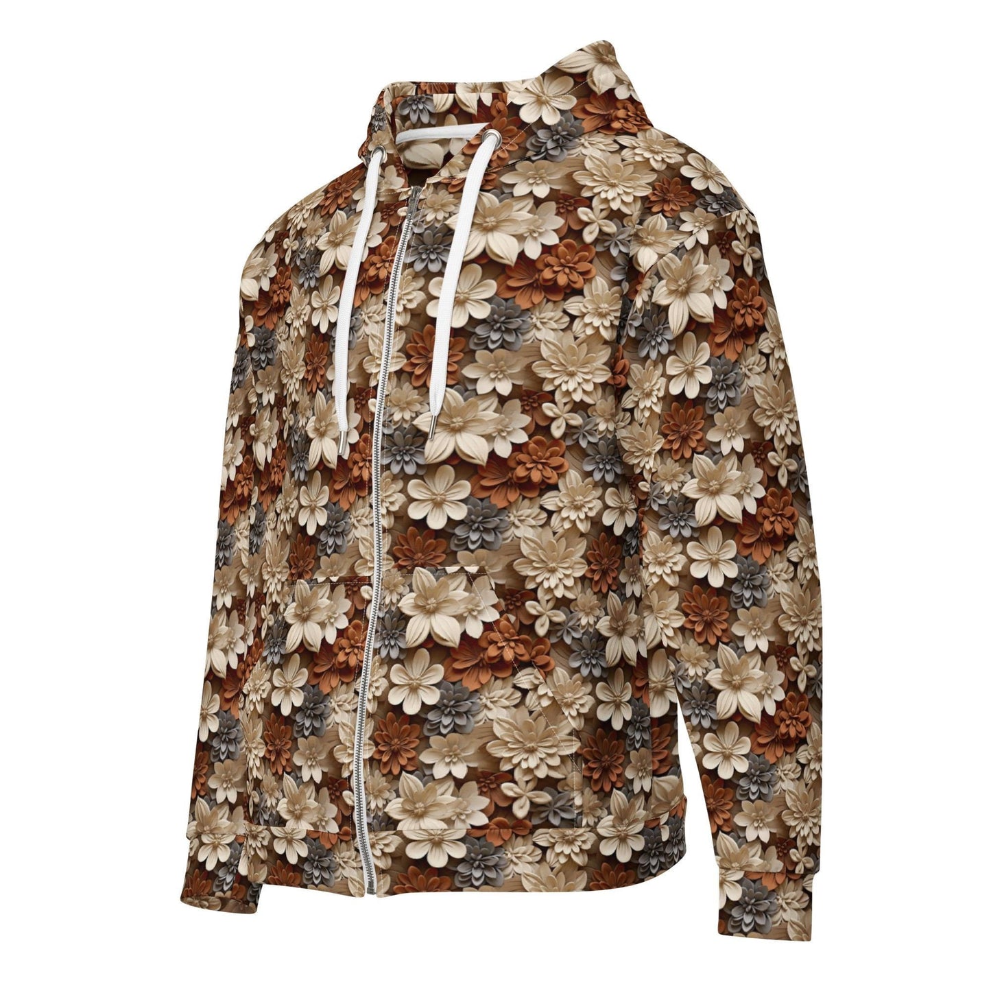 Men's All Over Print Zip Hoodie | Fall Theme Design | Relaxed Jacket for Cool Weather | Stylish and Comfortable