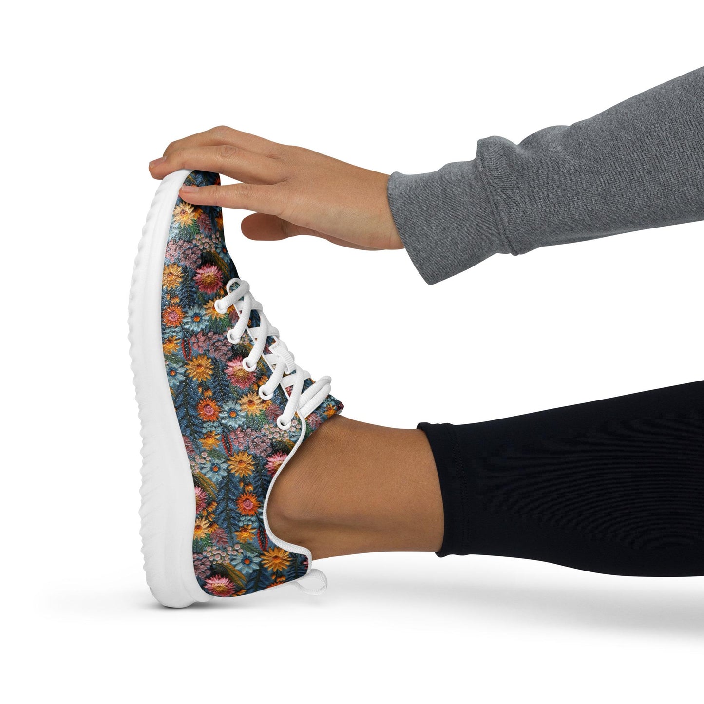 Stylish Floral Thread Women’s Athletic Shoes | Casual Walking & Gym Sneakers | Everyday Modern Footwear