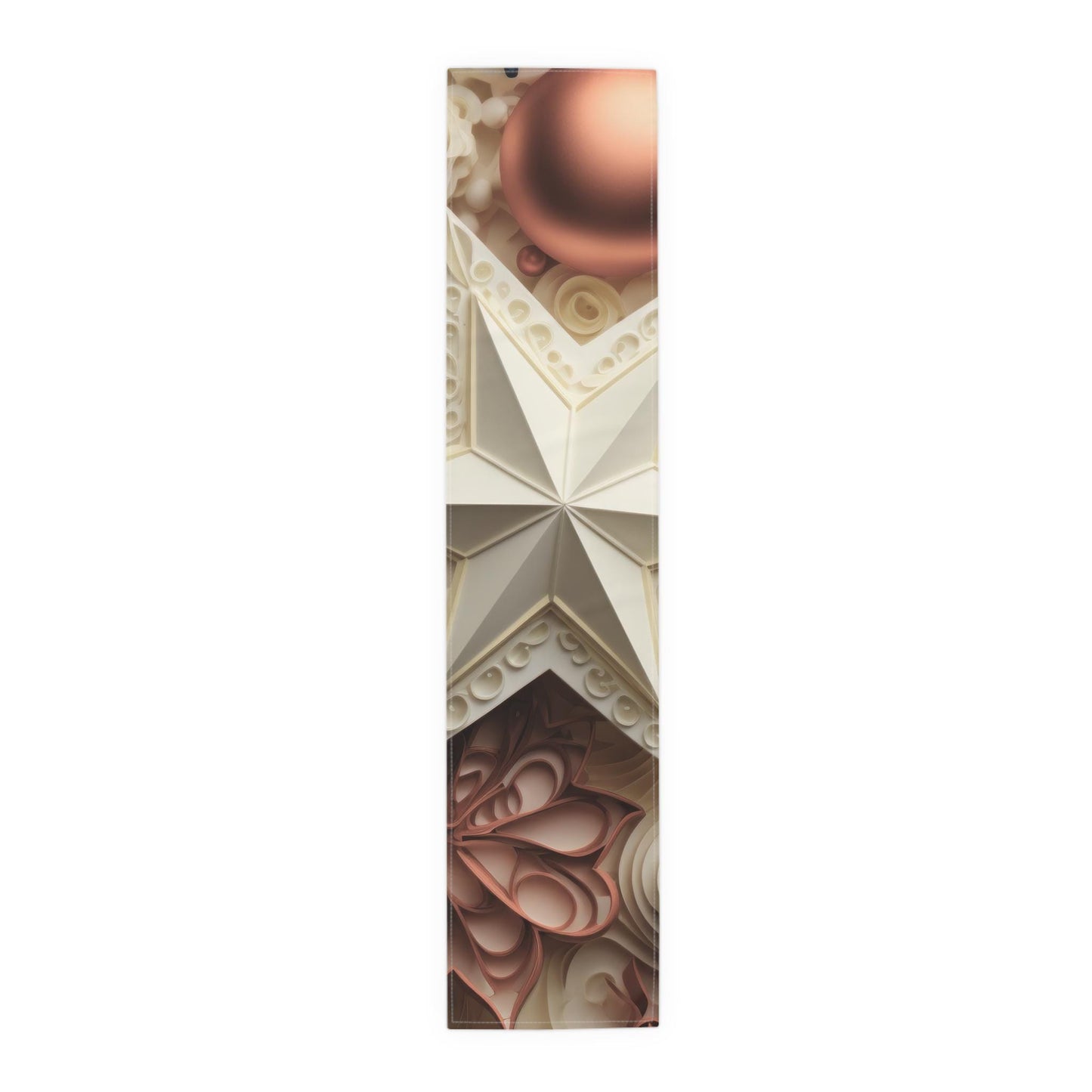 Elegant Holiday Table Runner, Festive Dining Decor, Cotton & Poly Runner, Christmas Table Decoration, Modern Centerpiece