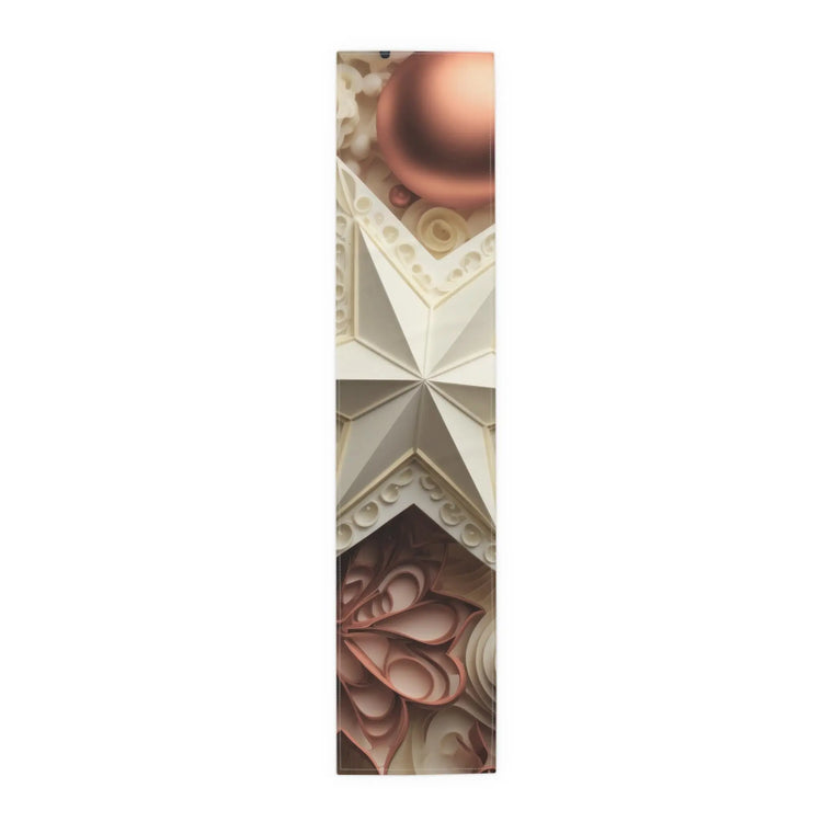Elegant Holiday Table Runner, Festive Dining Decor, Cotton & Poly Runner, Christmas Table Decoration, Modern Centerpiece The Aurora Touch