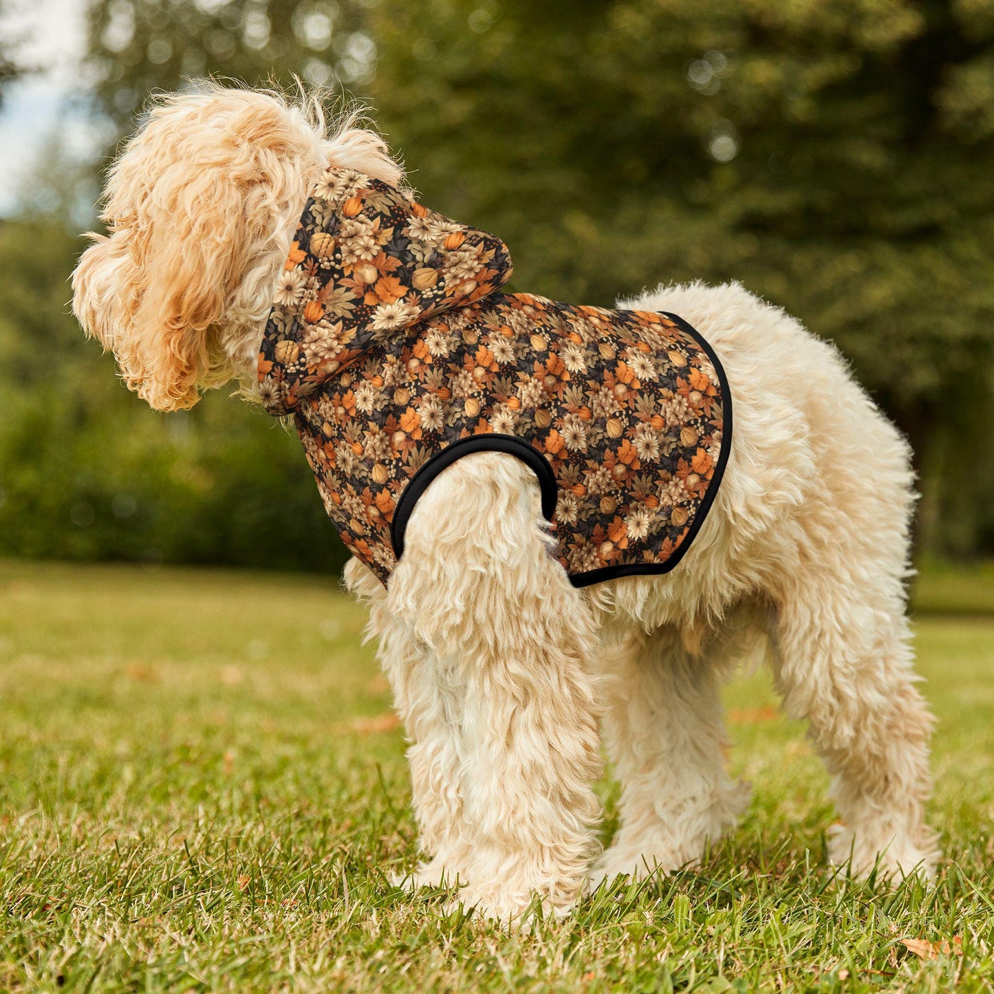 Floral Pet Hoodie, Cozy Fall Dog Sweater, Cute Cat Jacket, Perfect for Fall, Pet Apparel Gift for Animal Lovers, Outdoor Fun