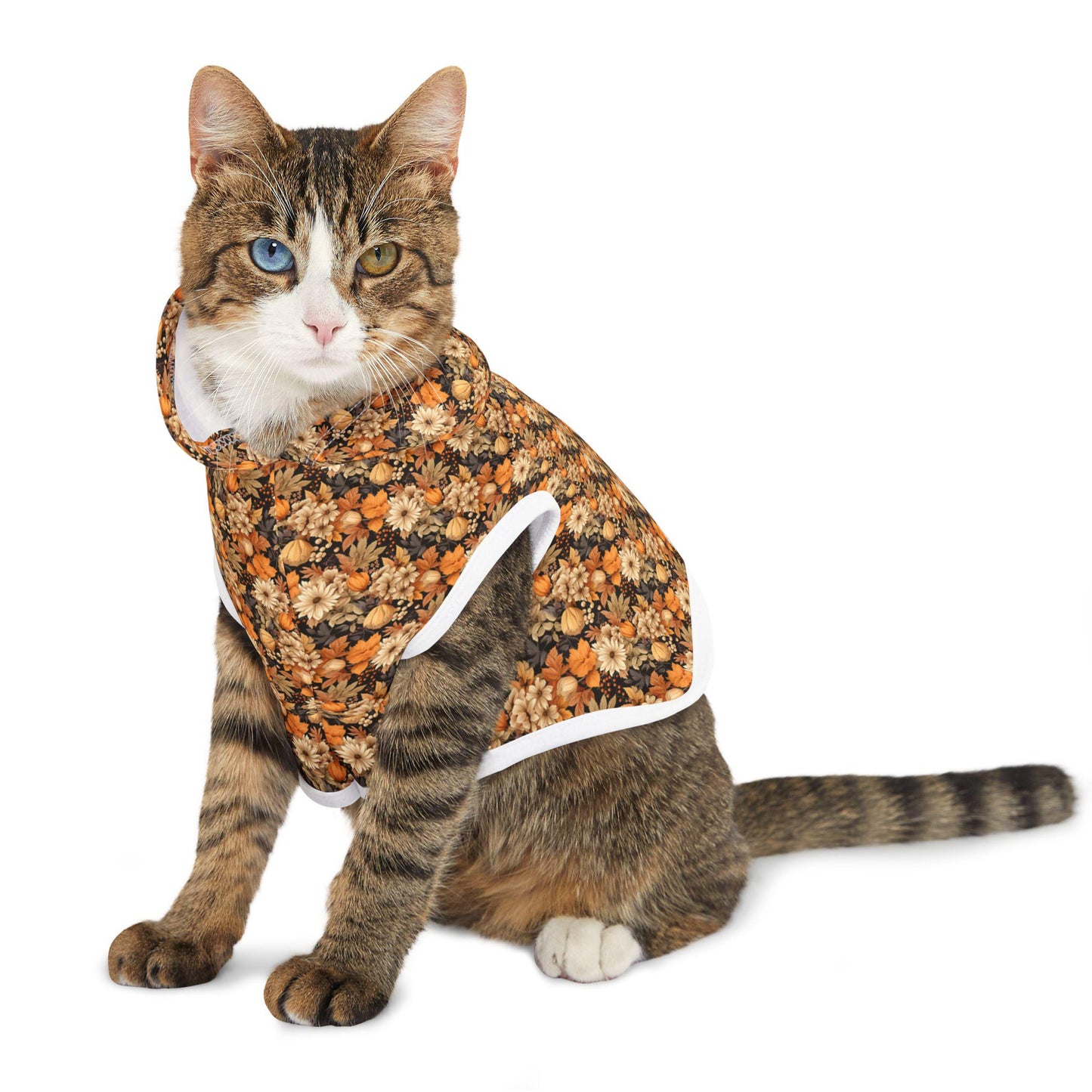 Floral Pet Hoodie, Cozy Fall Dog Sweater, Cute Cat Jacket, Perfect for Fall, Pet Apparel Gift for Animal Lovers, Outdoor Fun