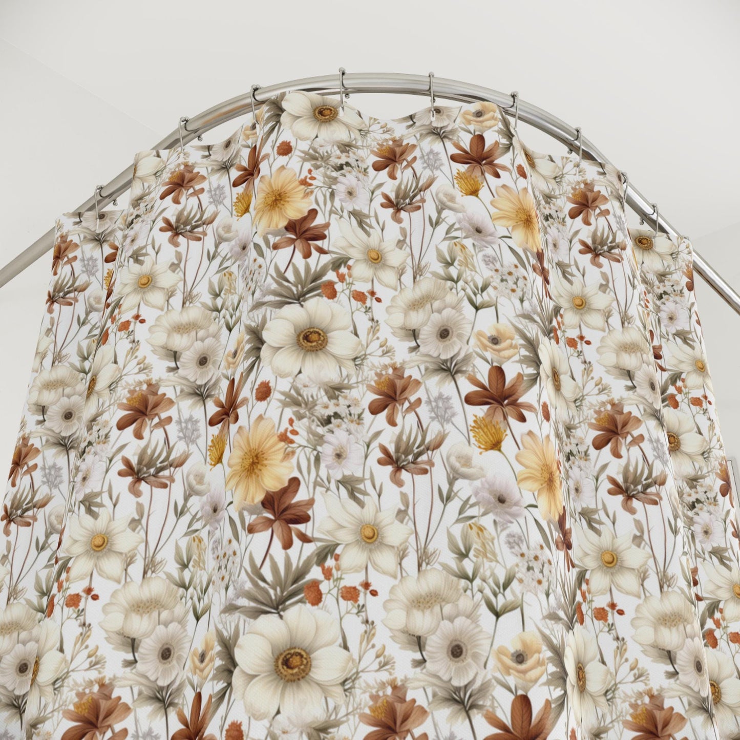 Floral Shower Curtain, Elegant Bathroom Decor, Nature-Inspired Home Accents, Gift for Her, Boho Bathroom
