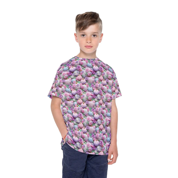 Kids Sports Jersey, Fun Floral Pattern T-Shirt for Young Athletes, Perfect for Birthdays, Sports Events, or Casual Outings The Aurora Touch
