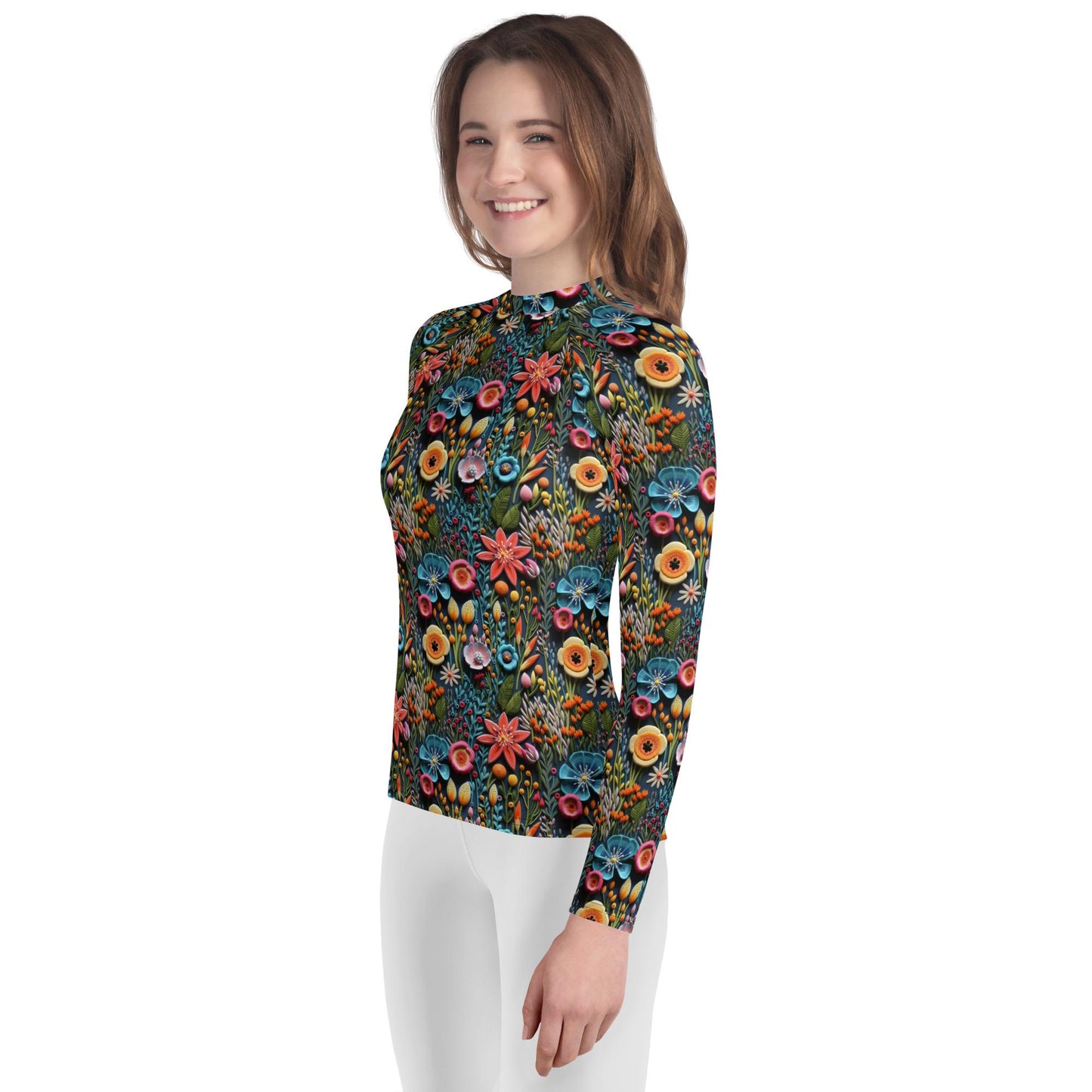 Youth Colorful Stylish Rash Guard - Vibrant Protection for Active Kids!"
