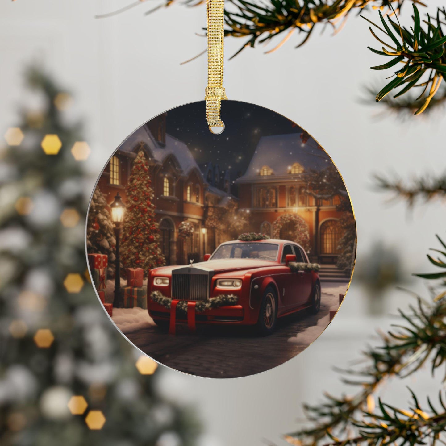 Acrylic Ornaments, Luxury Rolls Royce Xmas Tree Decor, Fancy Designer Holiday Decoration, Classy Sexy Ornament