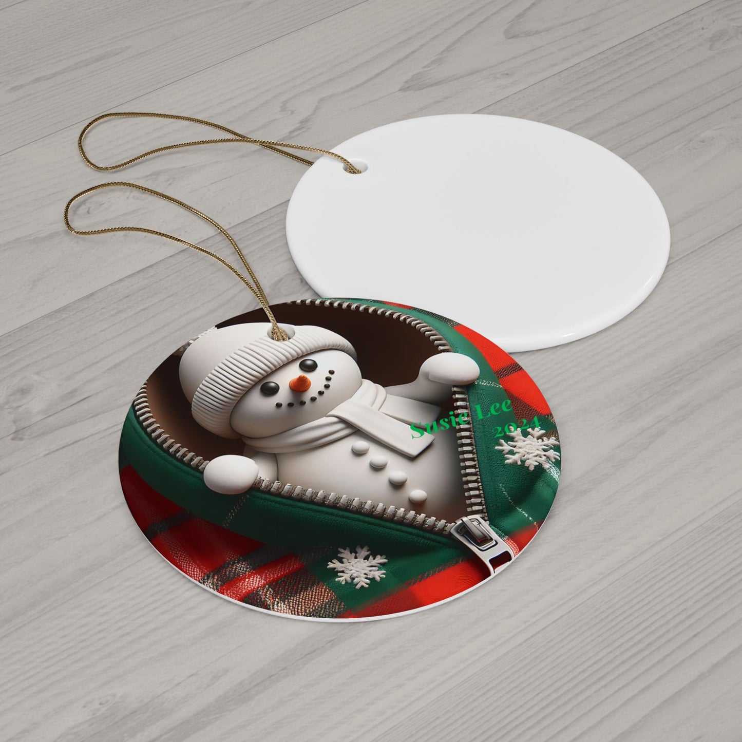 Cozy Snowman Ceramic Ornament, Holiday Decor for Christmas, Unique Gift, Winter Keepsake, Festive Tree Ornament, Handmade
