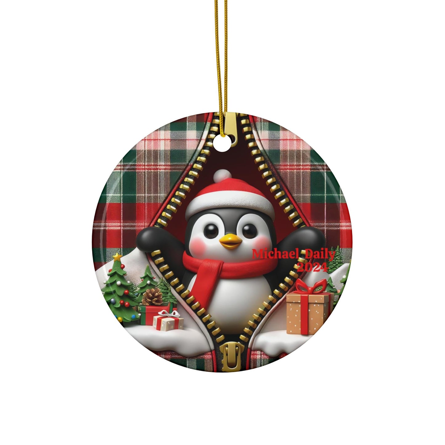 Personalized Penguin Christmas Ornament, Cute Holiday Decor, Custom Tree Decoration, Festive Gift for Family, Winter Celebrations