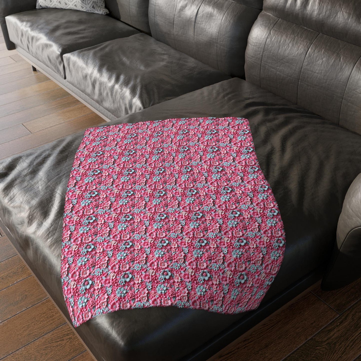 Floral Microfiber Two- Sided Blanket, Cozy Home Decor, Soft Pet Blanket, Chic Gift for Her, Spring Vibes, Garden Lover's Dream