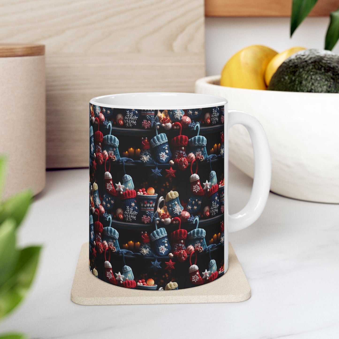 Cozy Winter Ceramic Mug, Perfect for Hot Cocoa, Holiday Gift, Winter Decor, 11oz or 15oz