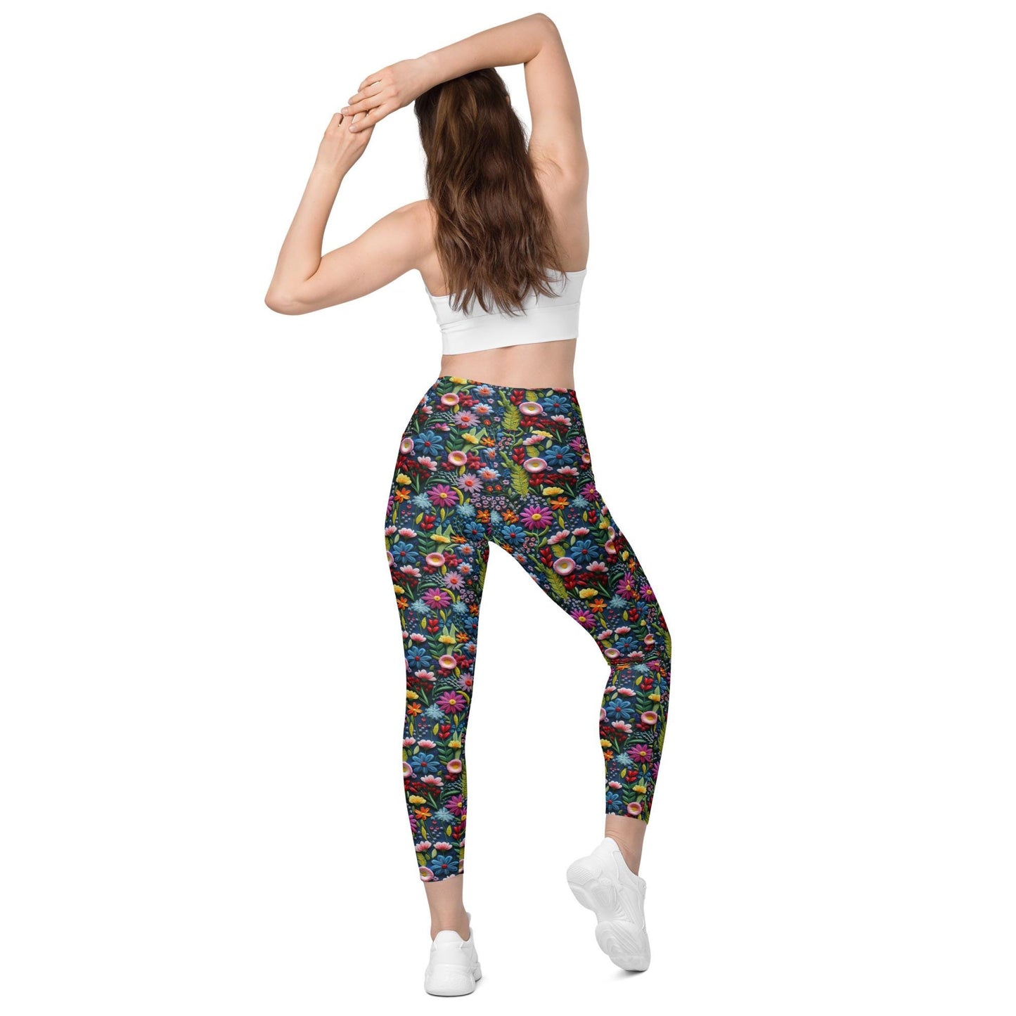 High-Waisted Fall All-Over Print Pocket Leggings | Eco-Friendly Semi-Compression Workout & Casual Wear