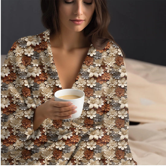 Stylish Fall Floral Throw Blanket | Cozy Fleece for Couch, Bedroom, and Playroom | Trendy Autumn Decor