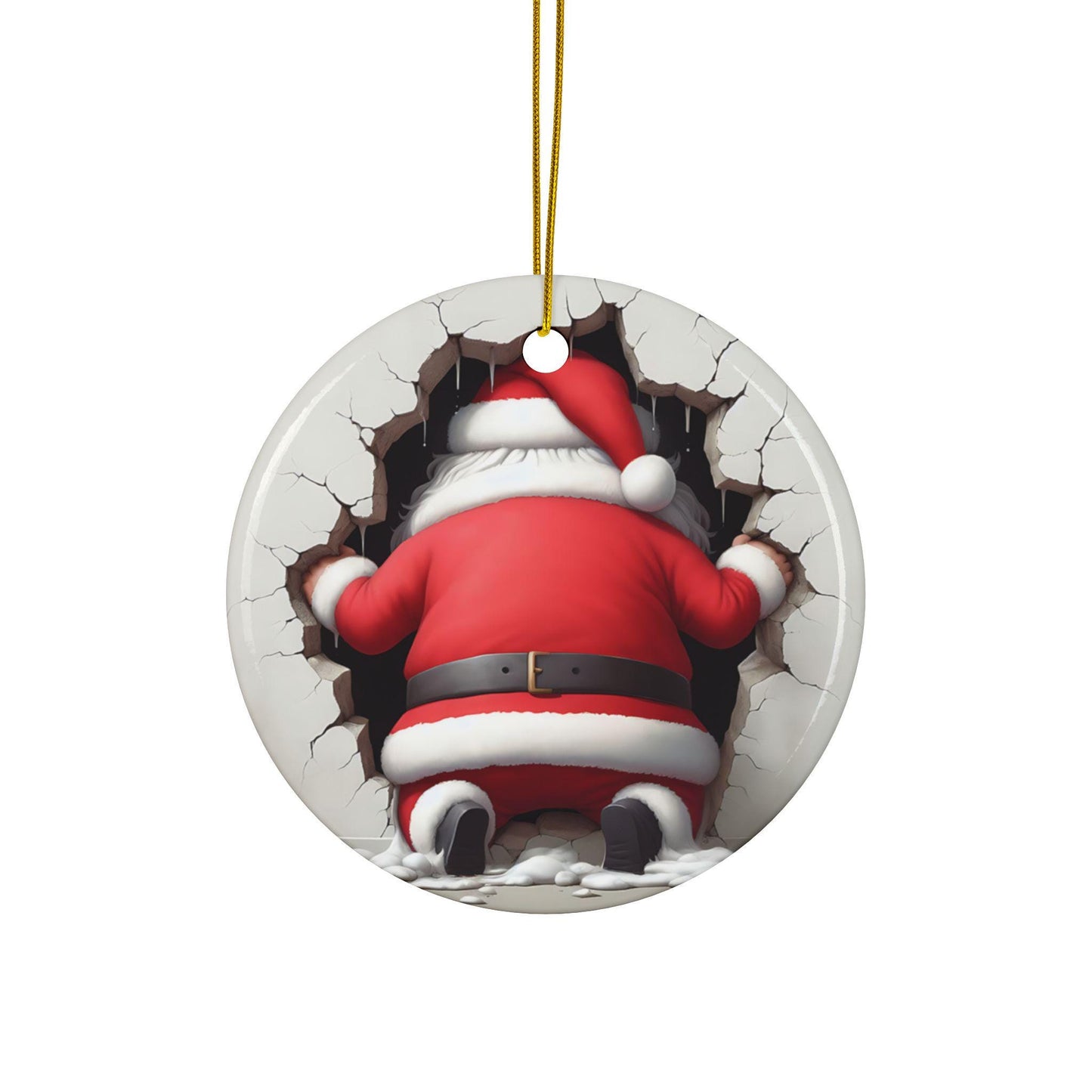 3D Decorative XMAS Ceramic Ornaments, Double-Sided (1pc, 3pcs, 5pcs, 10pcs) - Festive Holiday Decor, Christmas Tree Decoration, Gift for