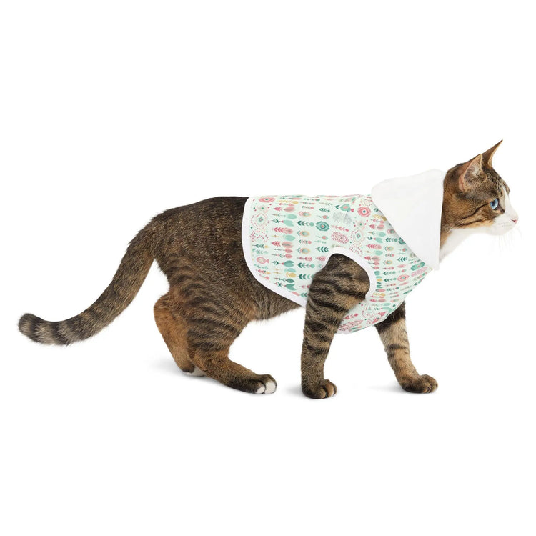 Boho Floral Pet Hoodie | Cozy Dog Sweater, Trendy Cat Apparel, Dog Lovers Gift, Cute Pet Fashion, Pet Costume for Every Occasion The Aurora Touch