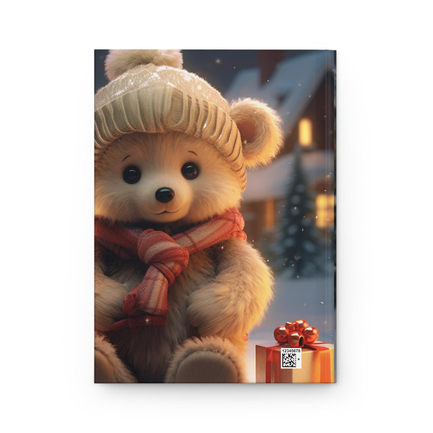 Christmas Teddy Bear Hardcover Journal Matte, Holiday Gift Cute Notebook, Personal Diary, Christmas Notebook, Holiday Journal