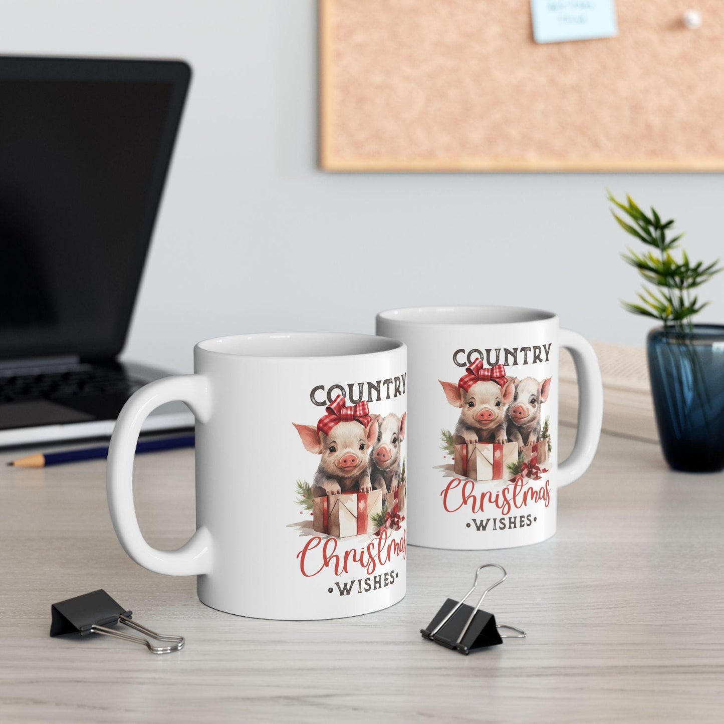Taza de cerámica de animales de granja, taza de granjeros, taza novedosa para las fiestas, taza de café caliente, taza de regalo de Navidad, tamaño de 11 oz o 15 oz