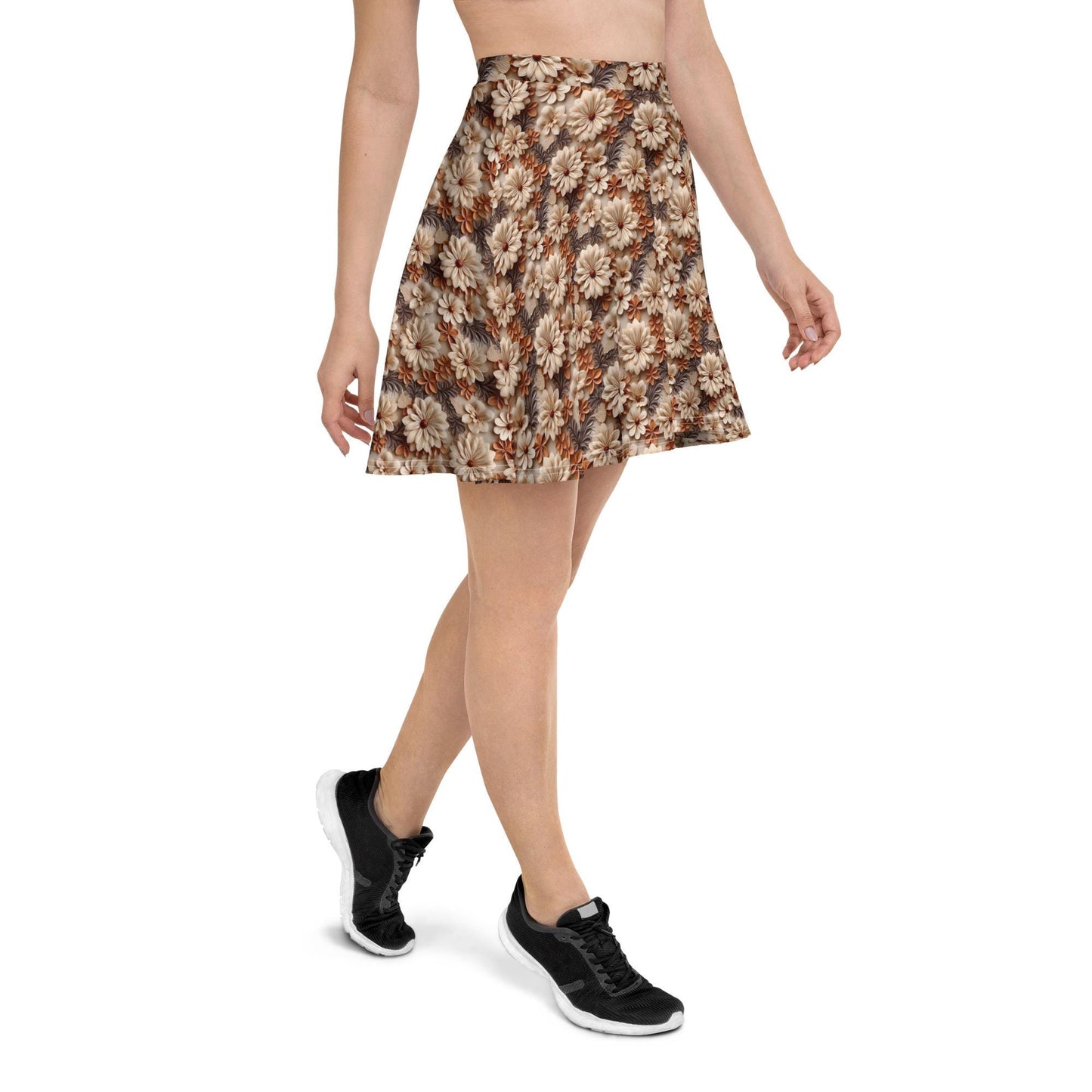 Autumn Floral Skater Skirt | Everyday Casual to Elegant | Stylish Designer Look