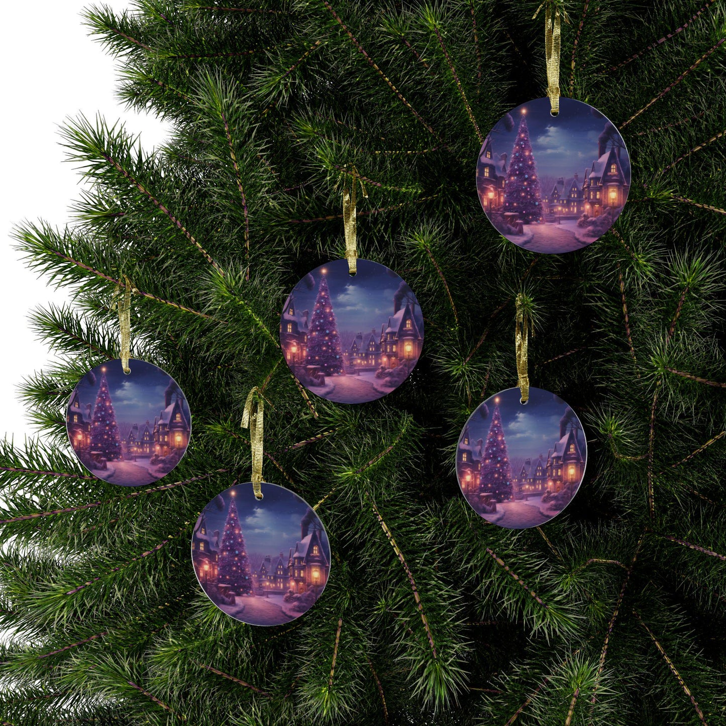 Acrylic Ornaments, Purple Xmas Holiday Tree Decorations, Room Decor, Living Room Art, Fancy Colorful Ornaments