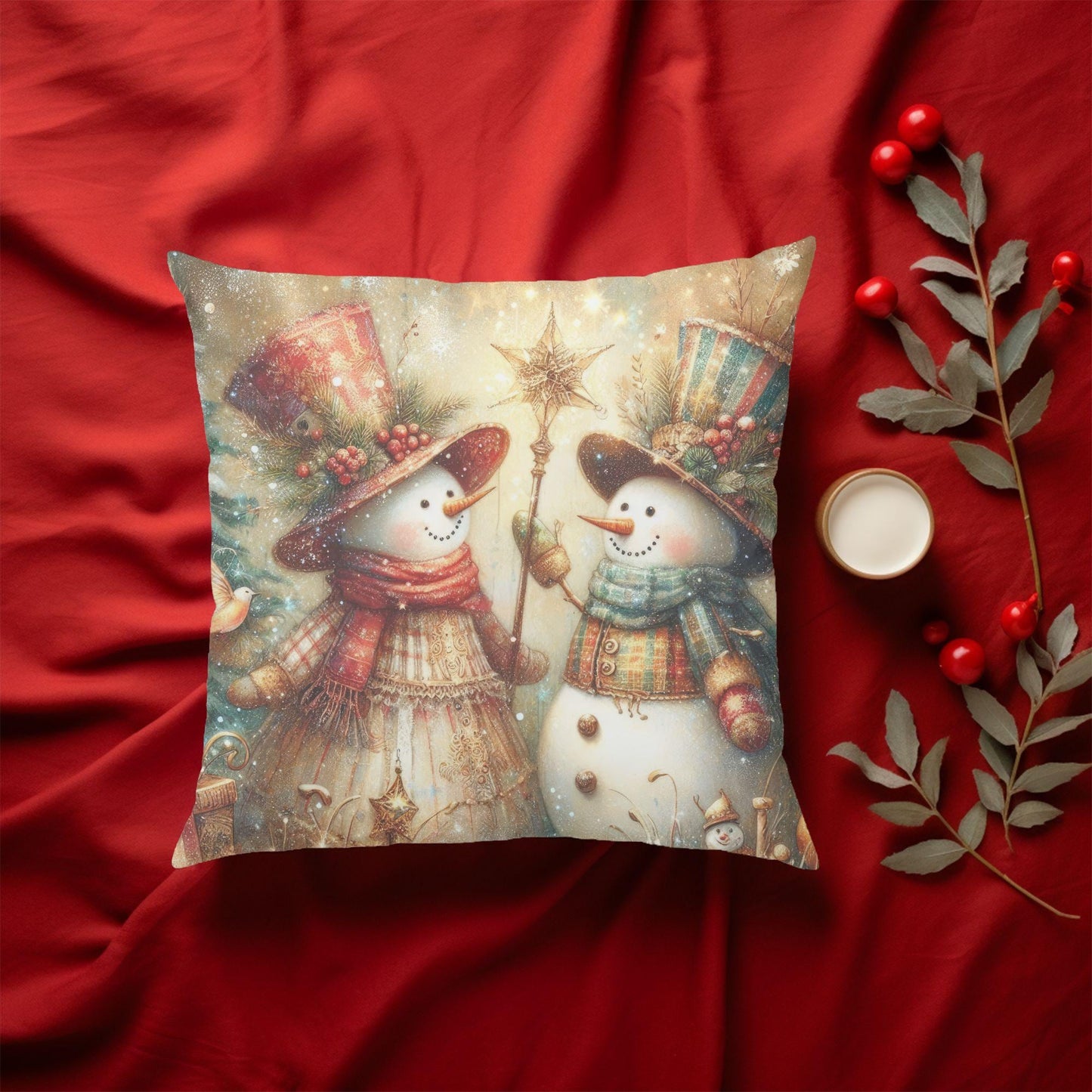 Festive Snowman Pillow, Christmas decor, Holiday gift, Winter home accessory, Cozy throw pillow, Seasonal decoration
