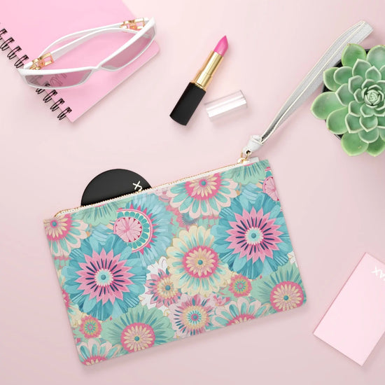 Floral Clutch Bag, Spring Accessory, Summer Tote, Unique Gift, Travel Organizer, Stylish Wristlet, Festival Essentials The Aurora Touch