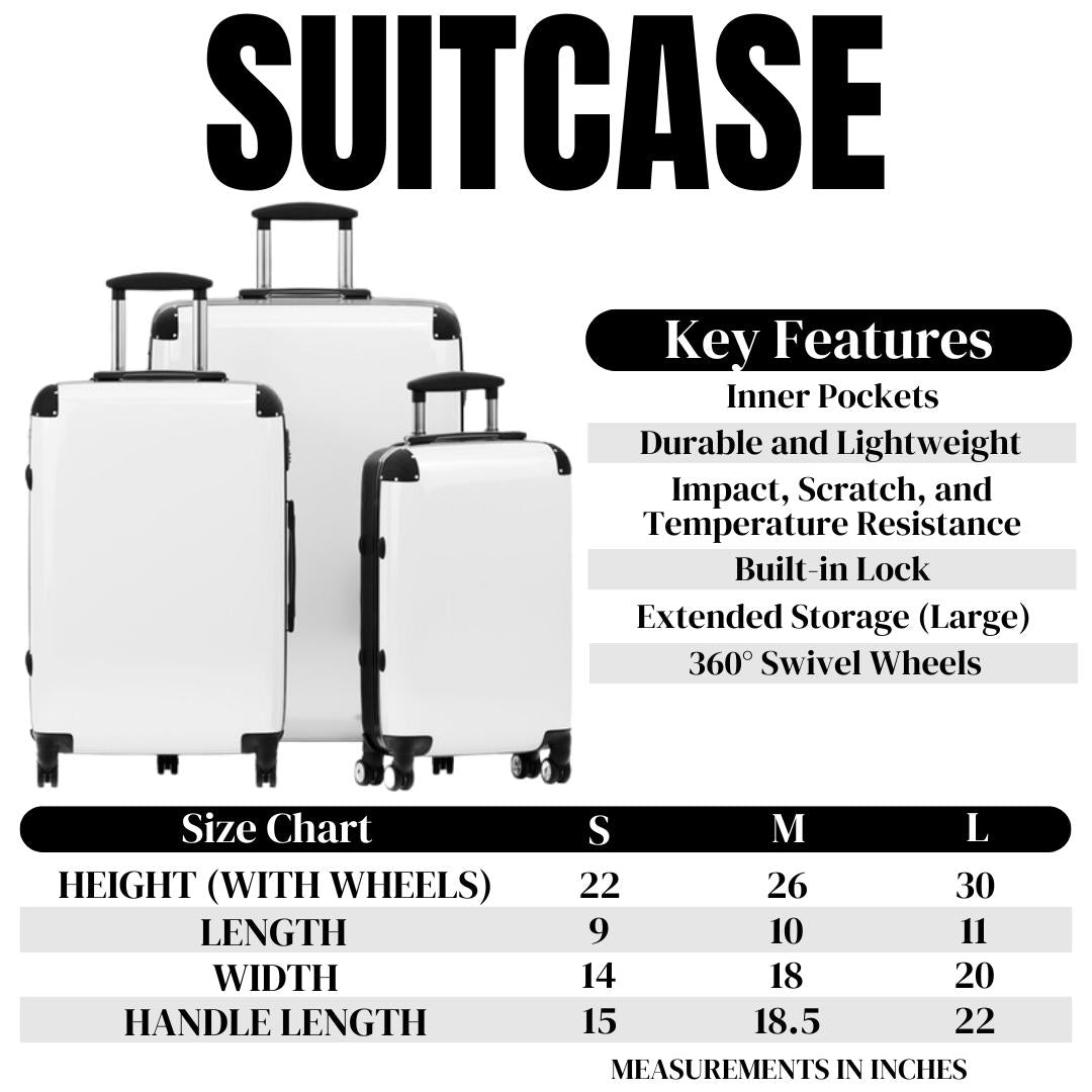 Floral Suitcase for Travel, Stylish Luggage for Women, Unique Vacation Gear, Trendy Travel Accessory, Perfect Gift for Travelers