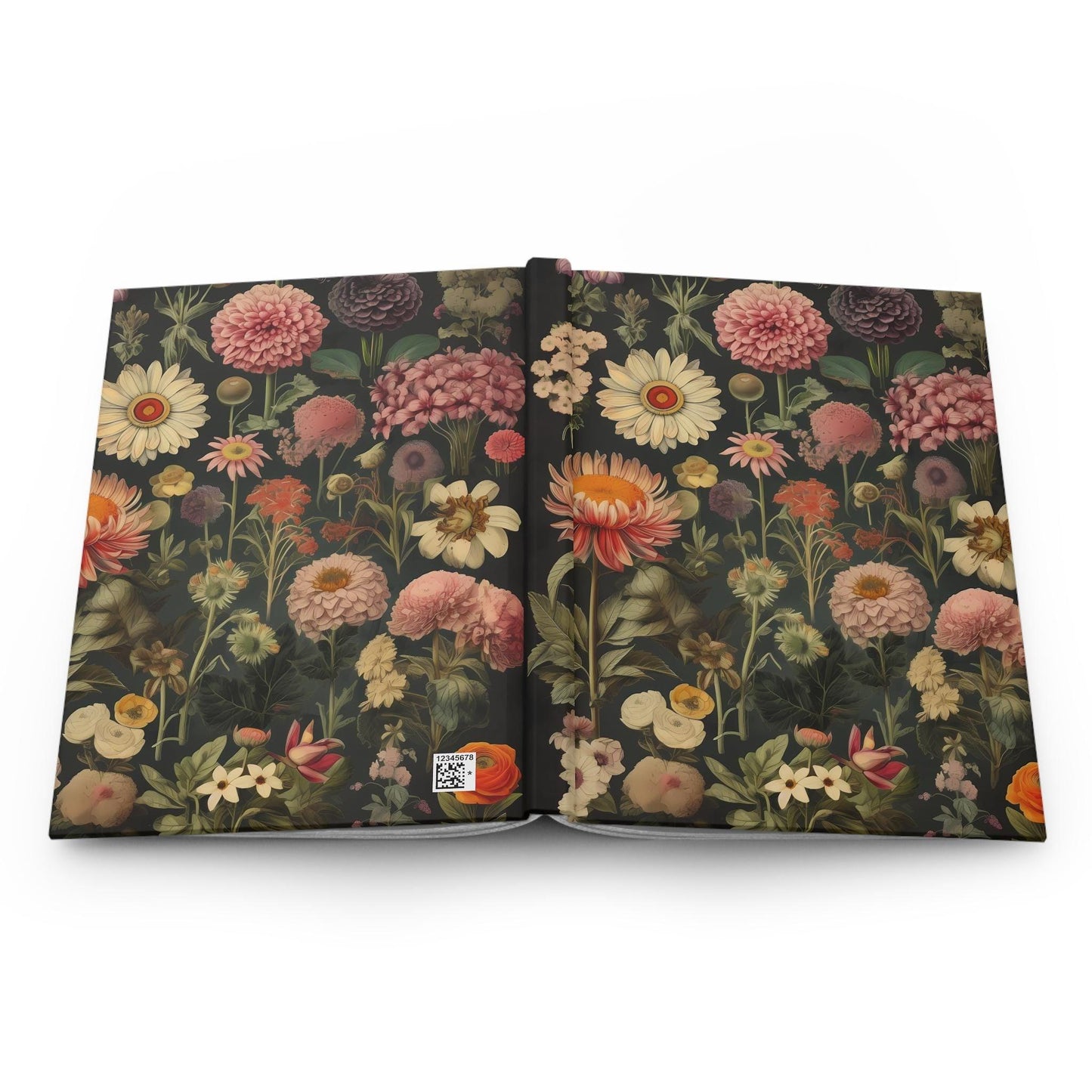 Floral Hardcover Journal, Botanical Notebook, Nature Inspired Diary, Gift for Writers, Eco-friendly Stationery, Art Lovers