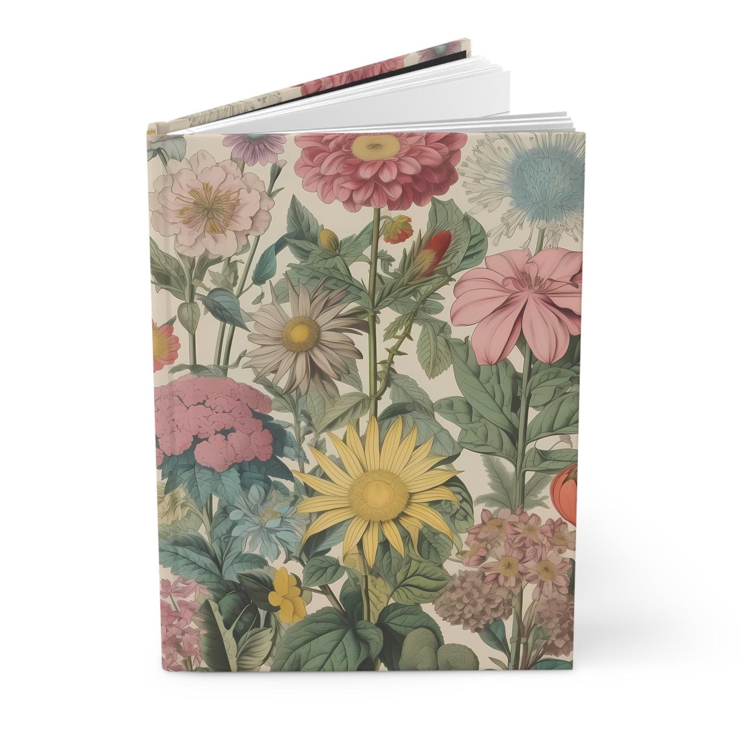 Botanical Hardcover Journal - Floral Design - Perfect for Writing, Note-Taking, Gift for Nature Lovers, Journaling, School Supplies, Flower