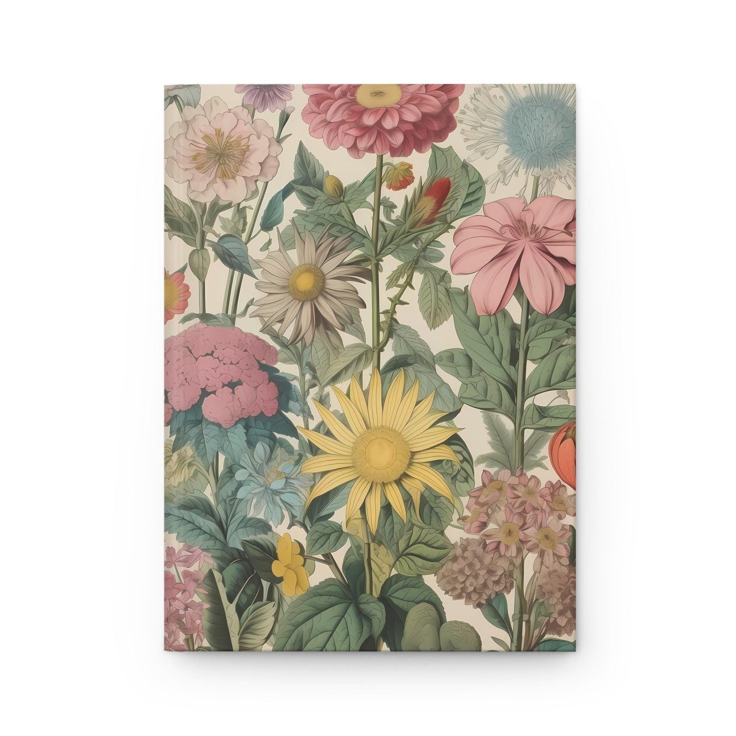 Botanical Hardcover Journal - Floral Design - Perfect for Writing, Note-Taking, Gift for Nature Lovers, Journaling, School Supplies, Flower