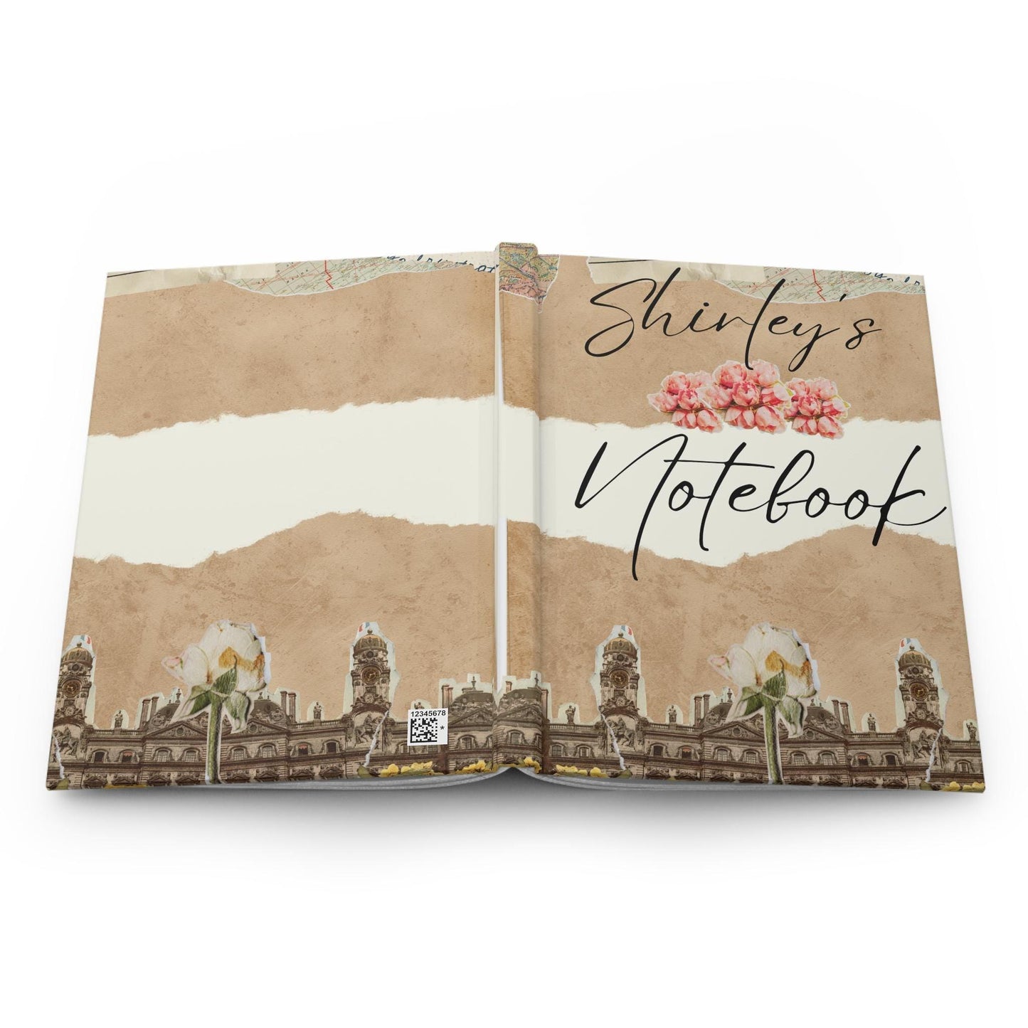 Personalized Floral Hardcover Journal, Custom Notebook for Writers, Gift for Her, Travel Journal, Sketchbook, Stationery