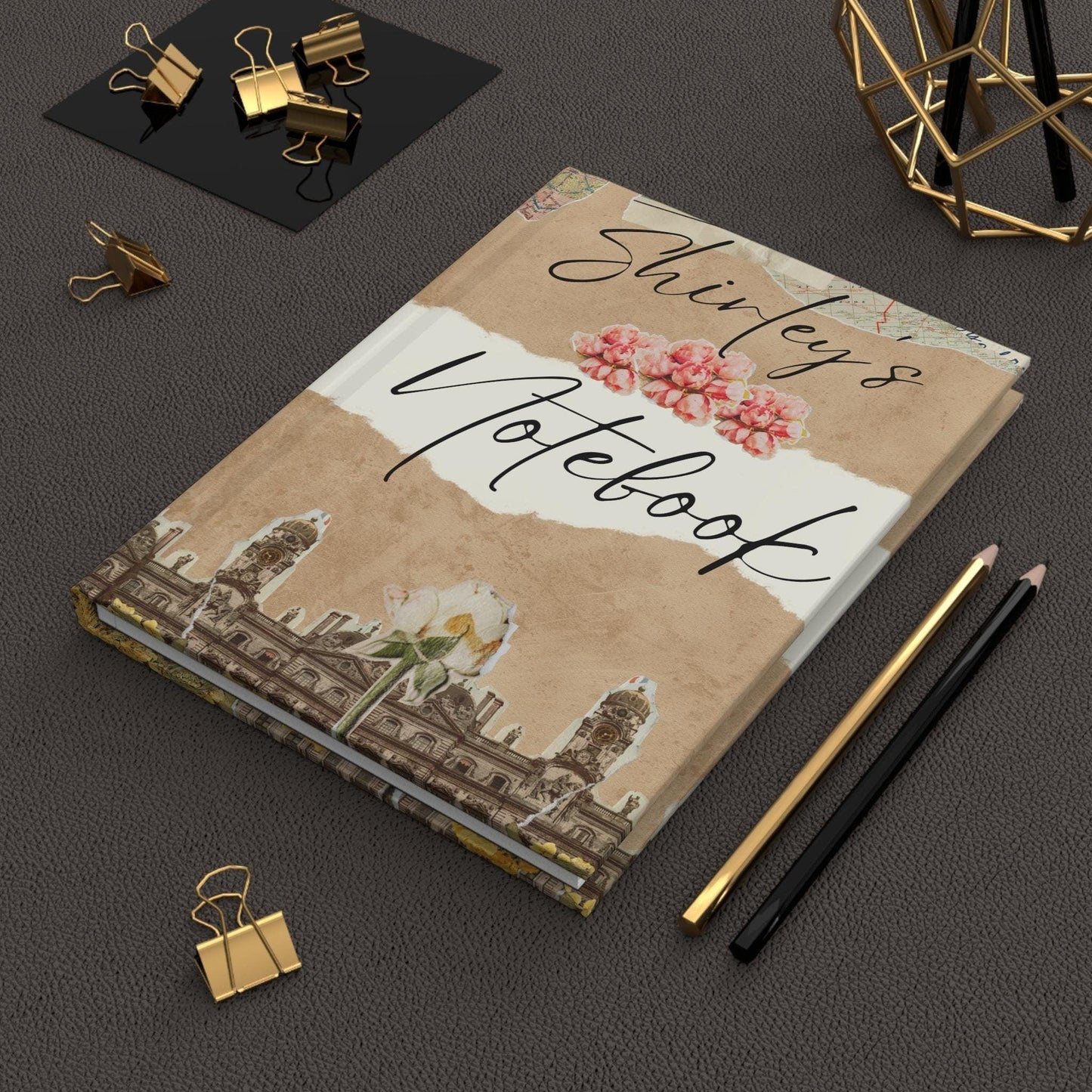 Personalized Floral Hardcover Journal, Custom Notebook for Writers, Gift for Her, Travel Journal, Sketchbook, Stationery